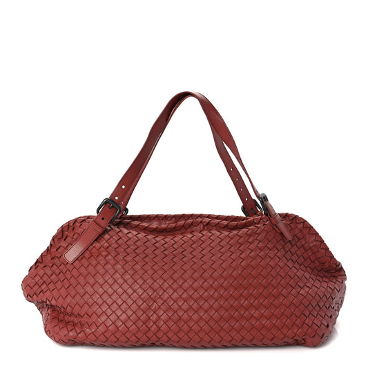 Bottega Veneta Nappa Intrecciato Tote  Red