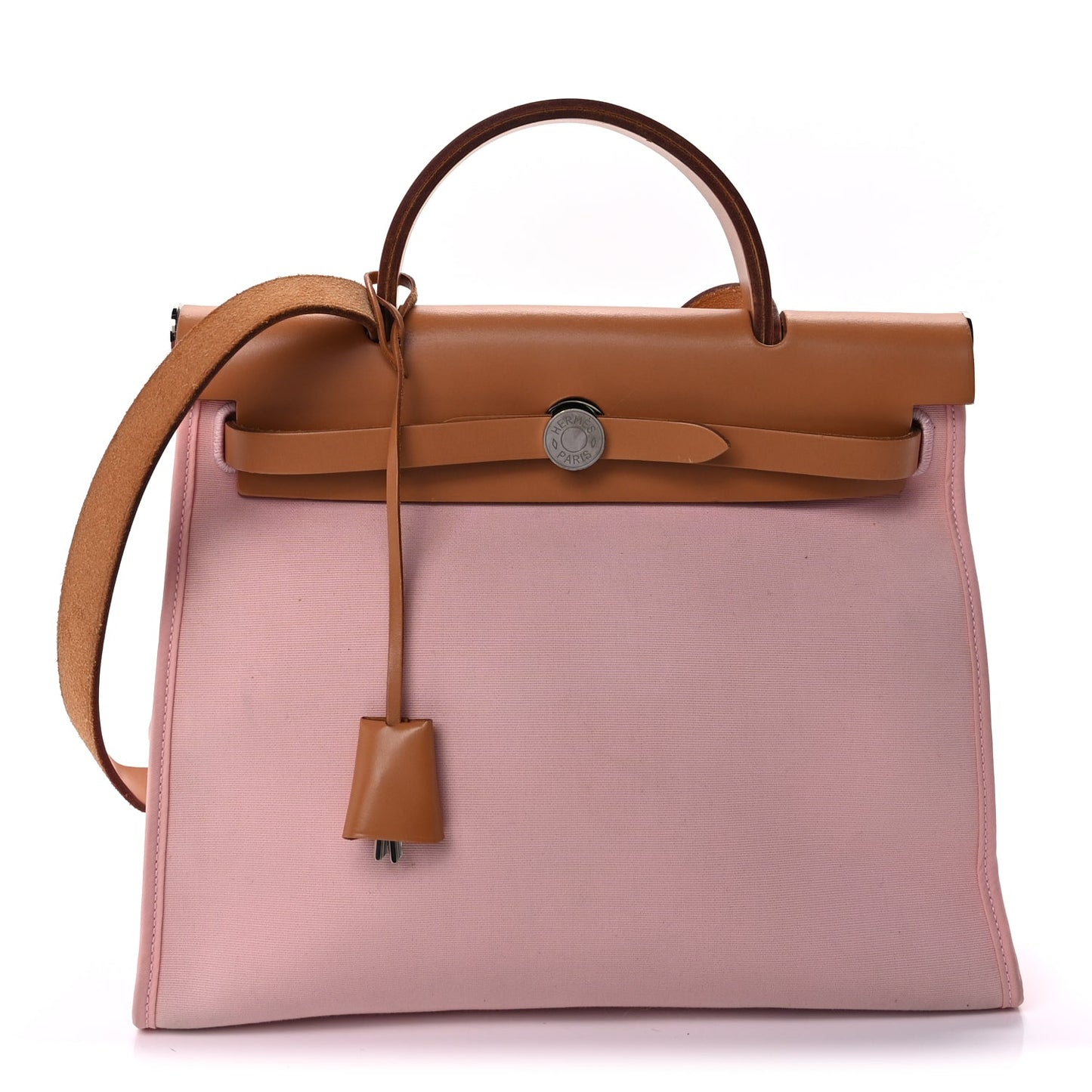 Hermes Vache Hunter Toile Herbag Zip 31 PM Rose Sakura