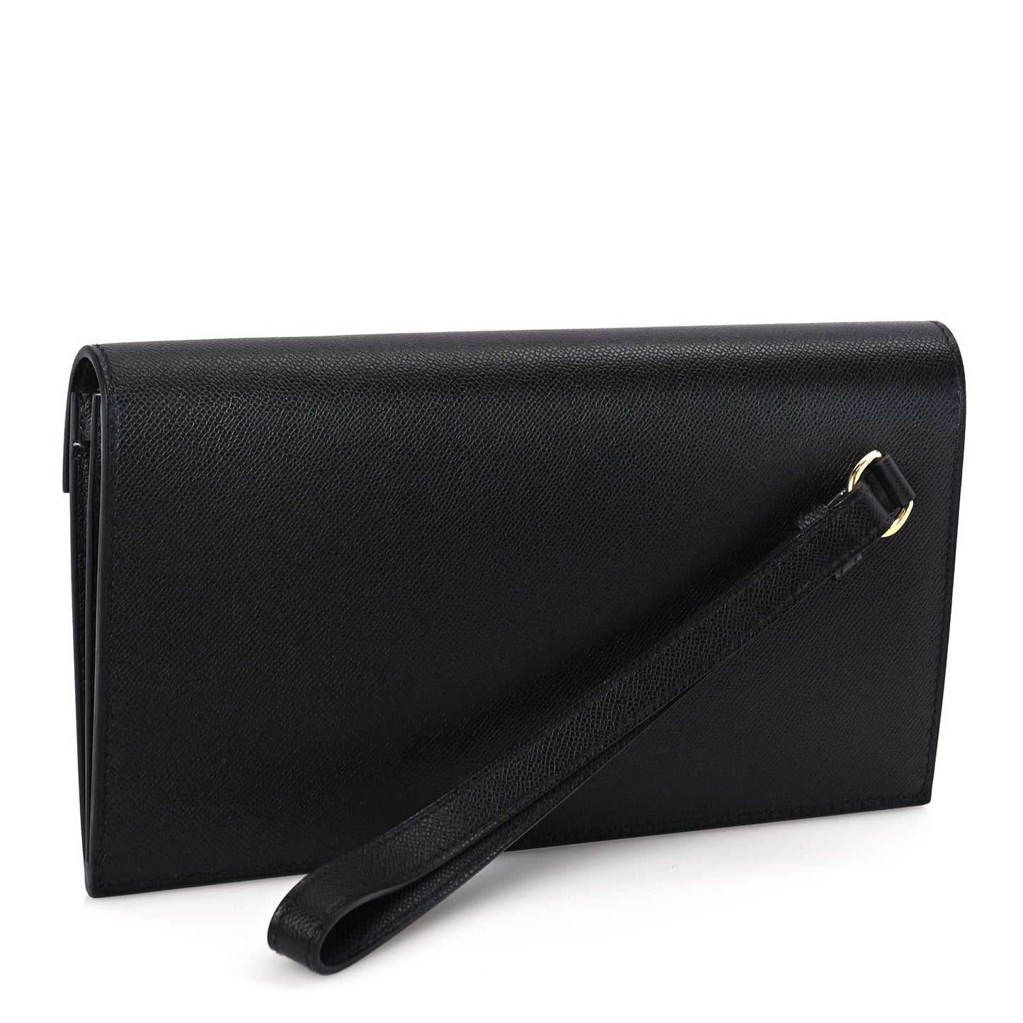 Hermes Madame Calfskin Kelly Pocket Long Wallet Black