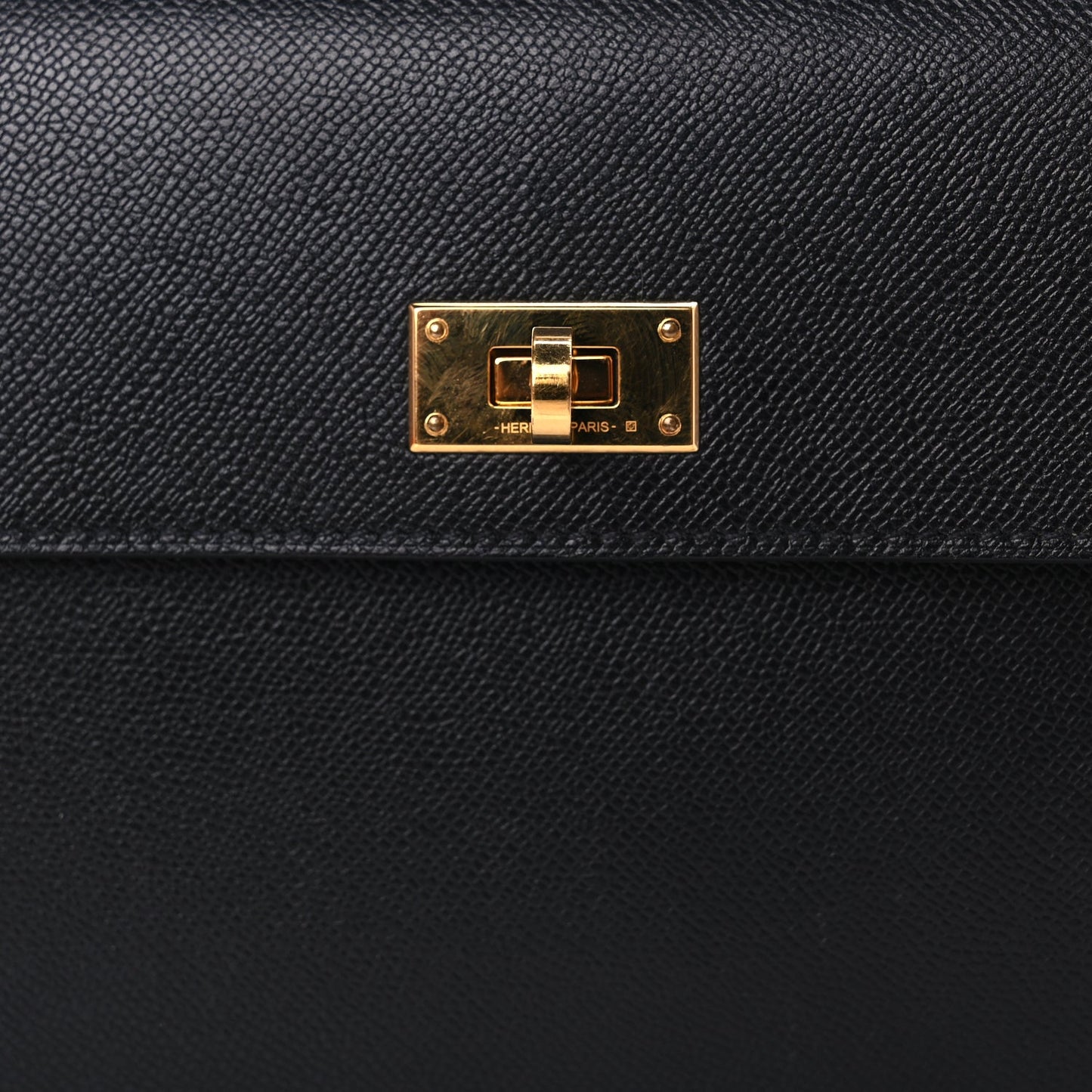 Hermes Madame Calfskin Kelly Pocket Long Wallet Black