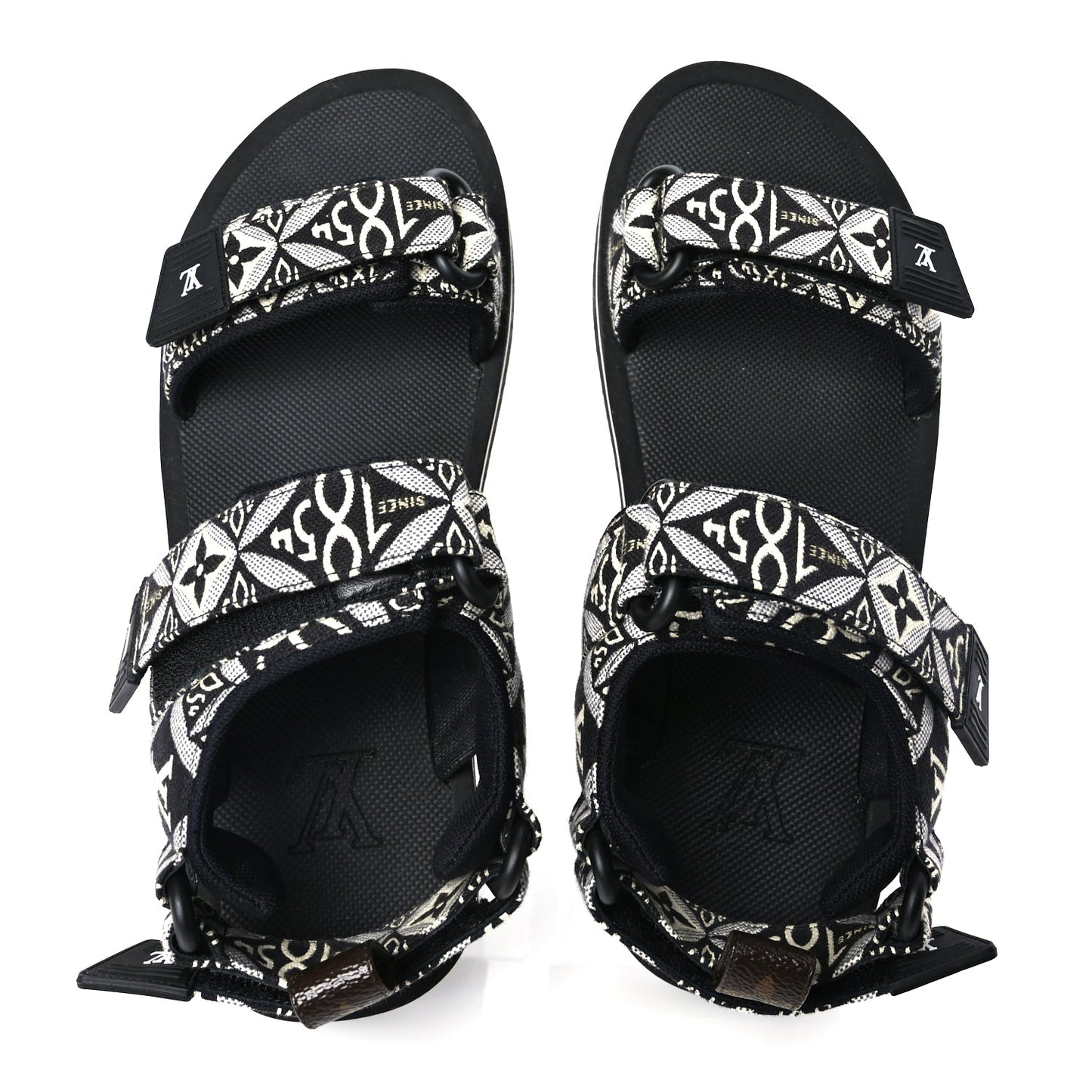 Louis Vuitton Jacquard Since 1854 Flat Arcade Sandals 40 Grey