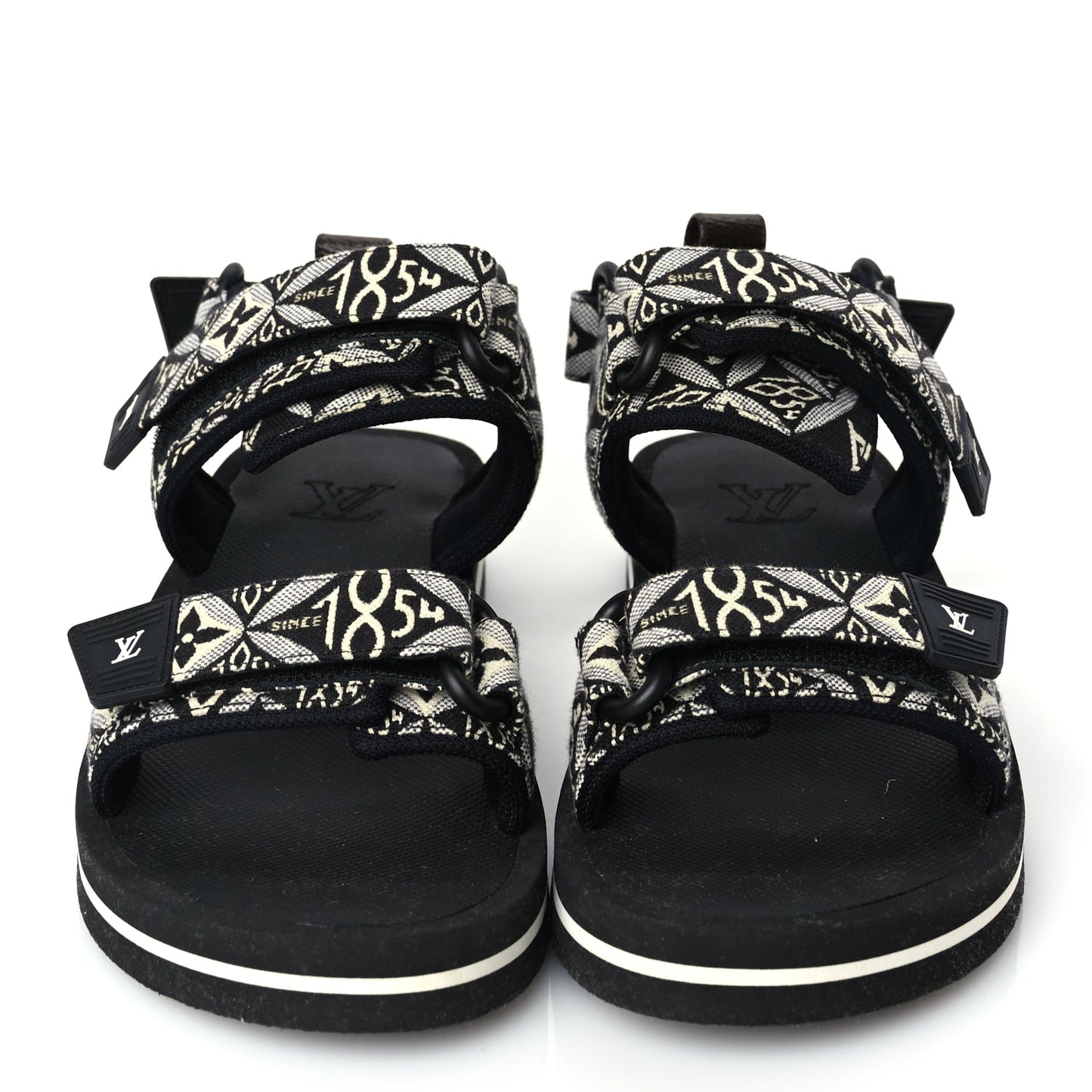 Louis Vuitton Jacquard Since 1854 Flat Arcade Sandals 40 Grey