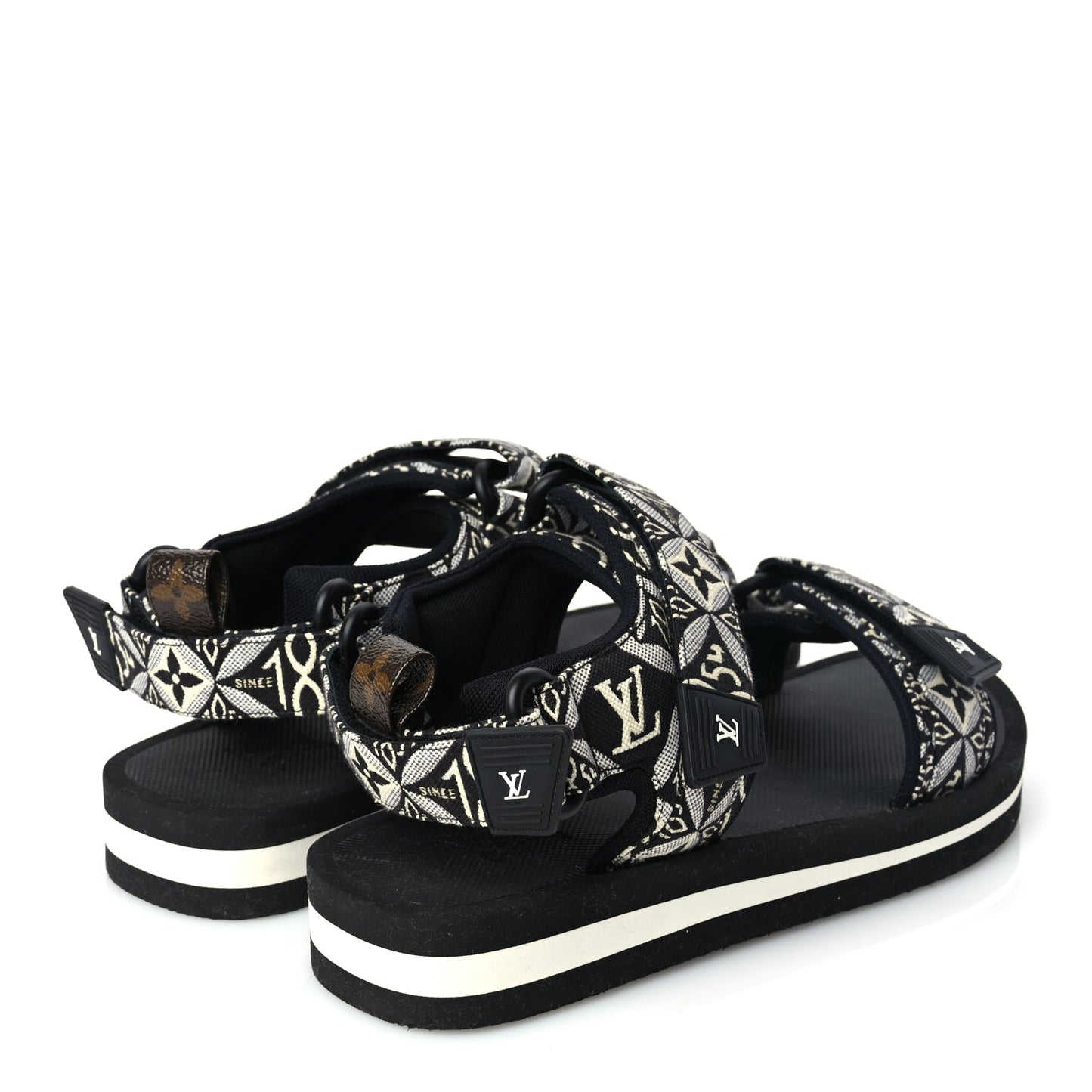 Louis Vuitton Jacquard Since 1854 Flat Arcade Sandals 40 Grey