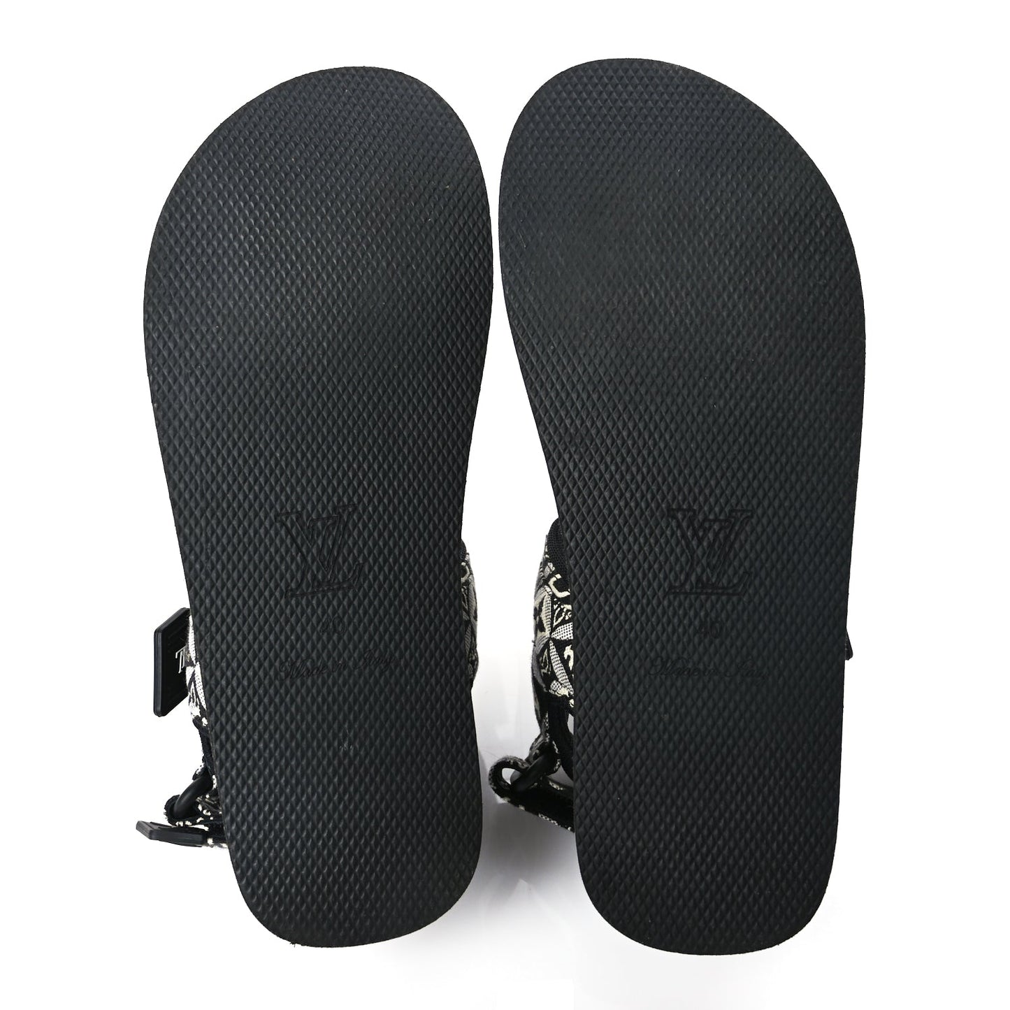Louis Vuitton Jacquard Since 1854 Flat Arcade Sandals 40 Grey