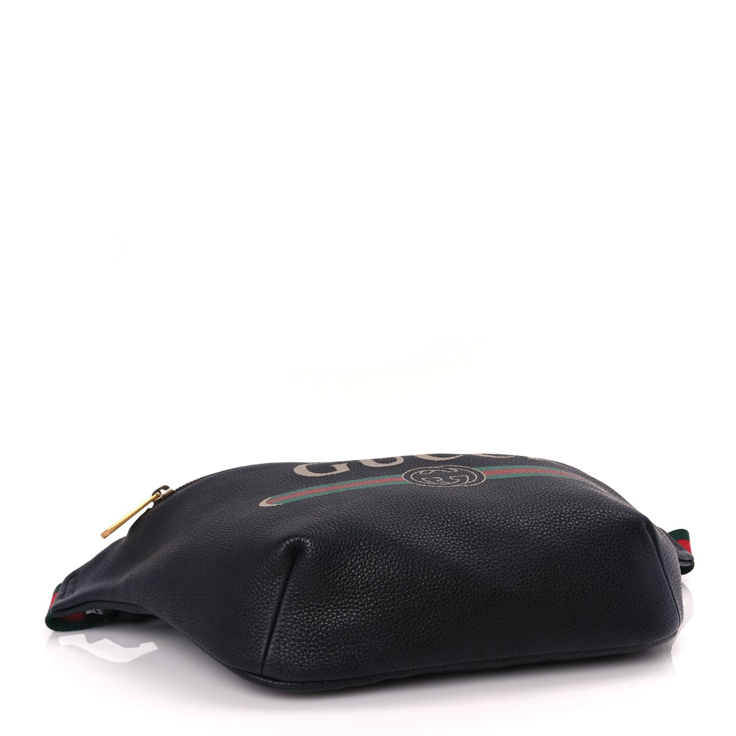 Gucci Grained Calfskin Logo Belt Bag Black