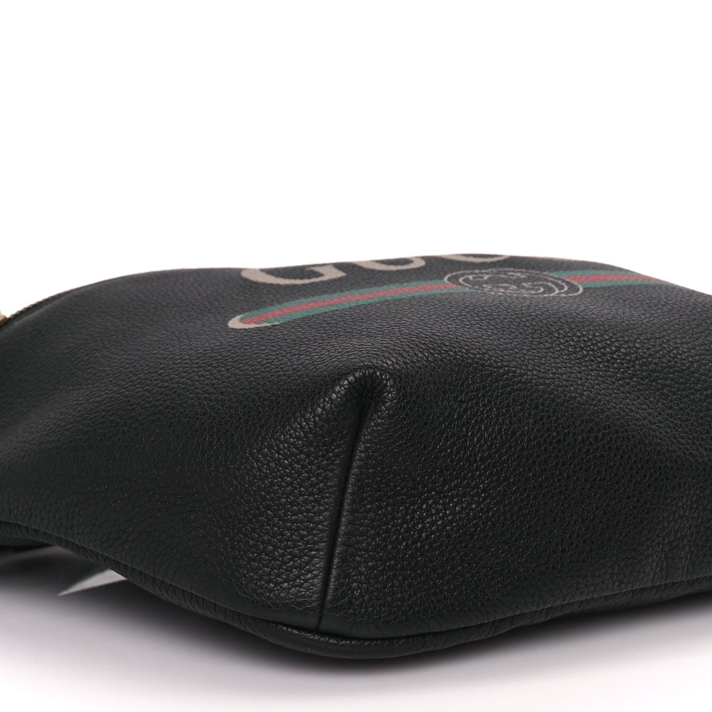 Gucci Grained Calfskin Logo Belt Bag Black