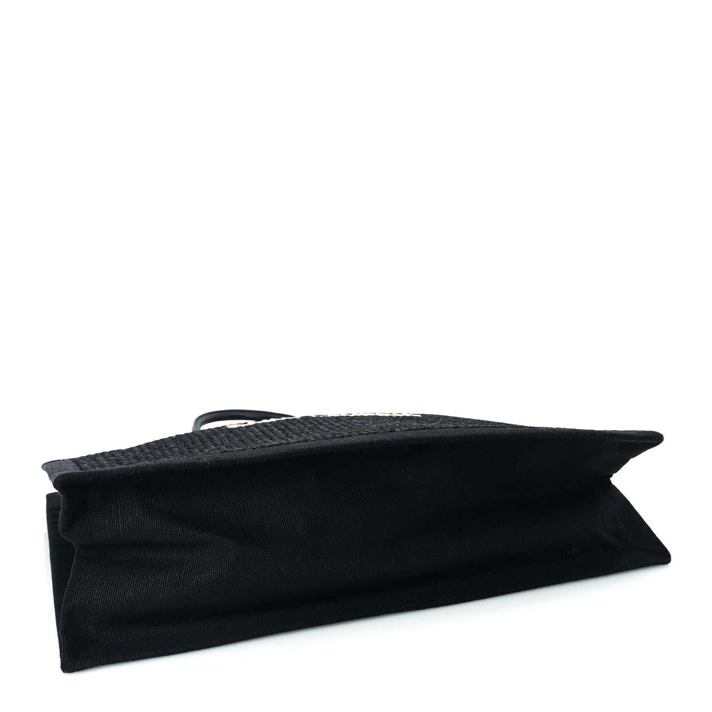 Saint Laurent Raffia Linen Calfskin Rive Gauche Tote  Black