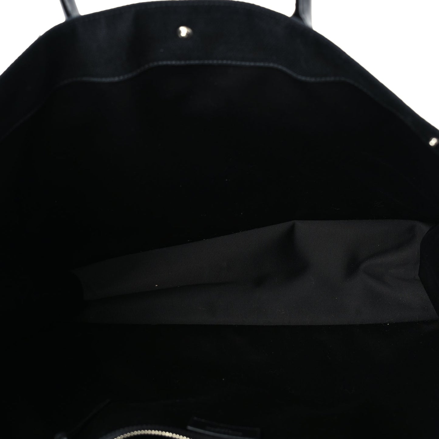 Saint Laurent Raffia Linen Calfskin Rive Gauche Tote  Black