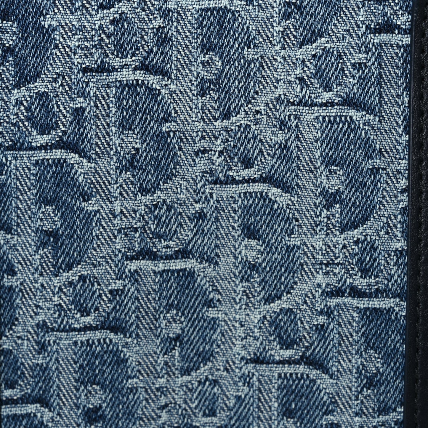 Christian Dior Denim Oblique Groove 25 Bag Blue Denim