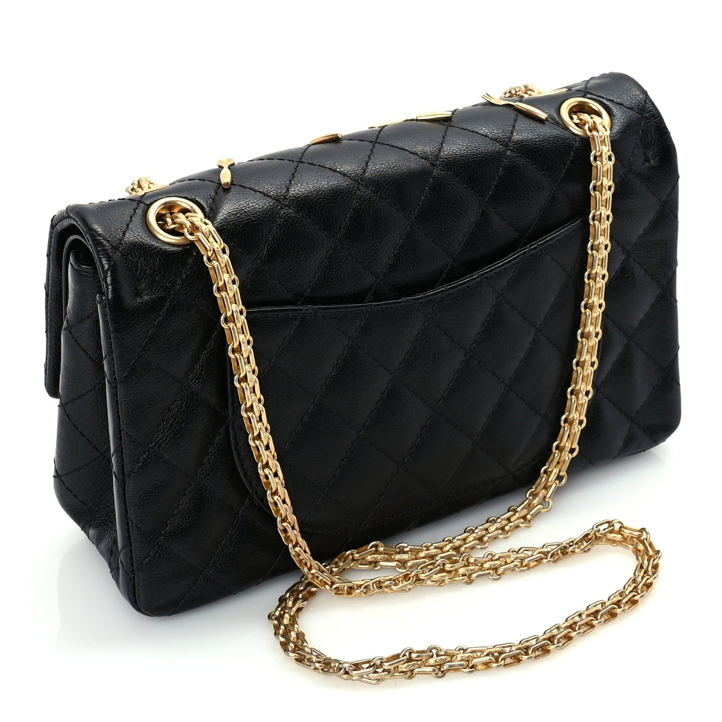 Chanel Calfskin Quilted Spoon Charms Brasserie 2.55 Reissue 225 Flap  Black