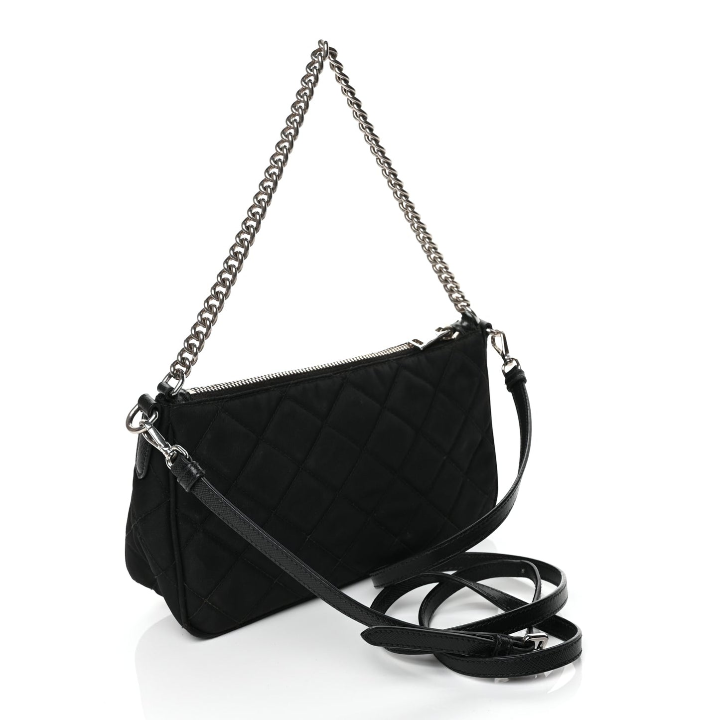 Prada Nylon Tessuto Impuntu Quilted Crossbody Bag Black