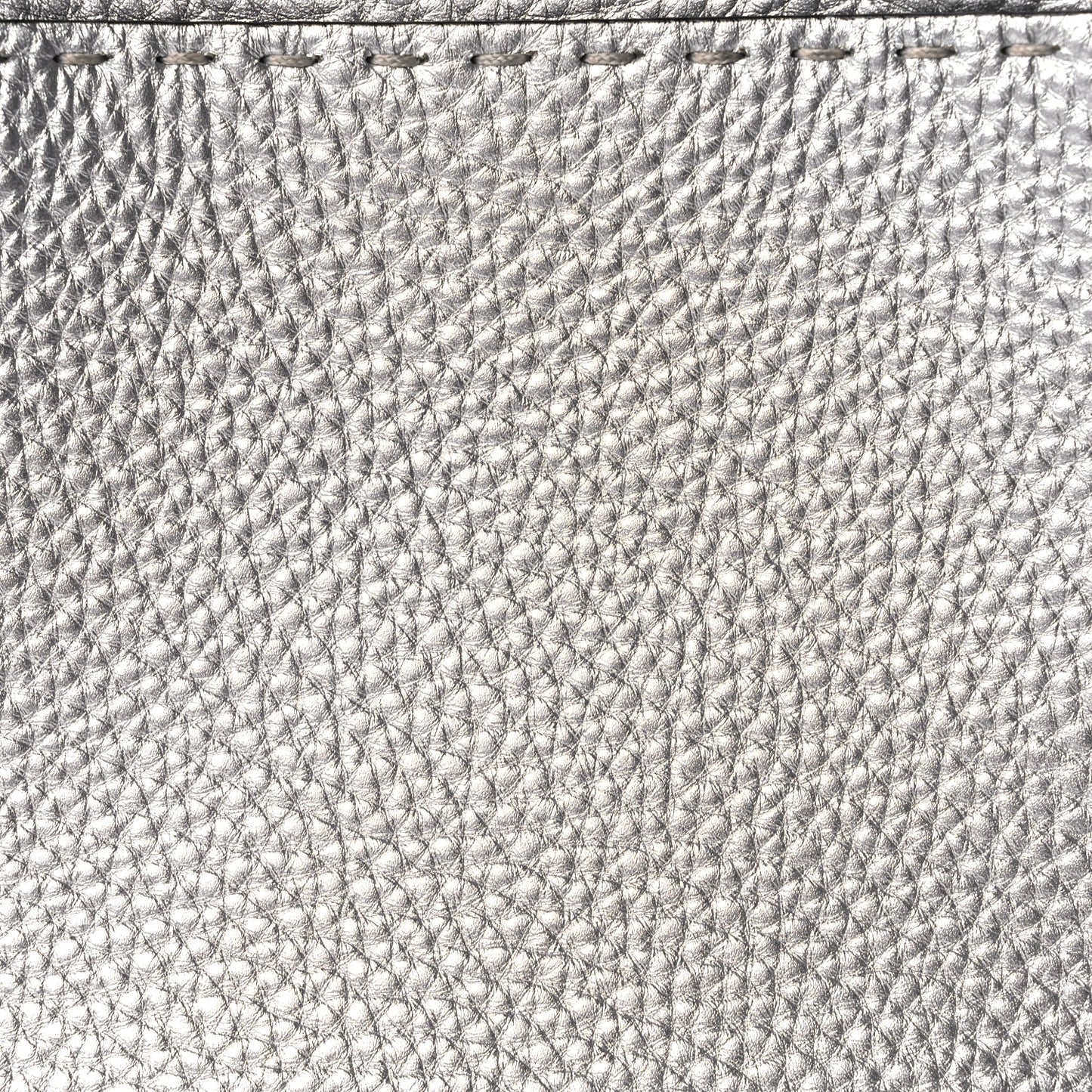 Fendi Cuoio Romano Lux Selleria Medium Peekaboo Iconic Satchel Argento