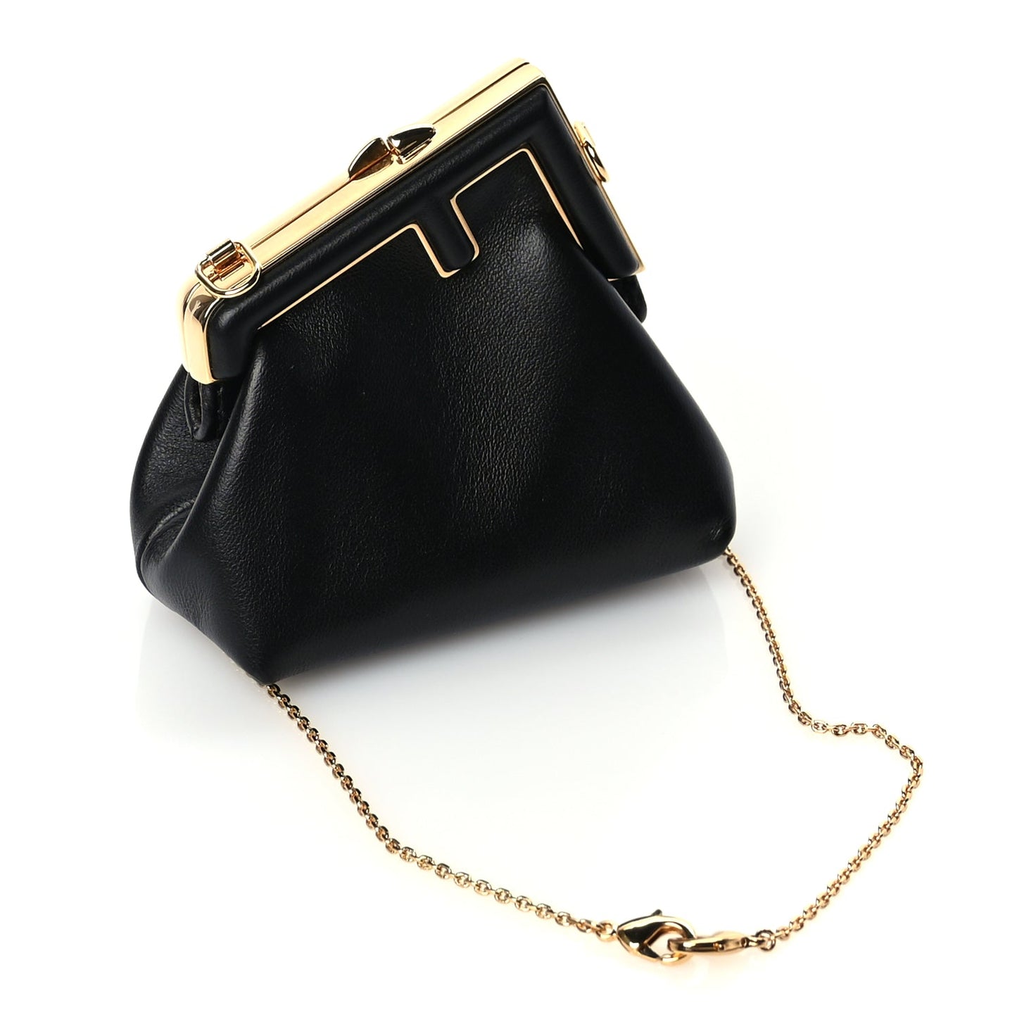 Fendi FENDI Shiny Nappa Nano Fendi First Bag Charm Black