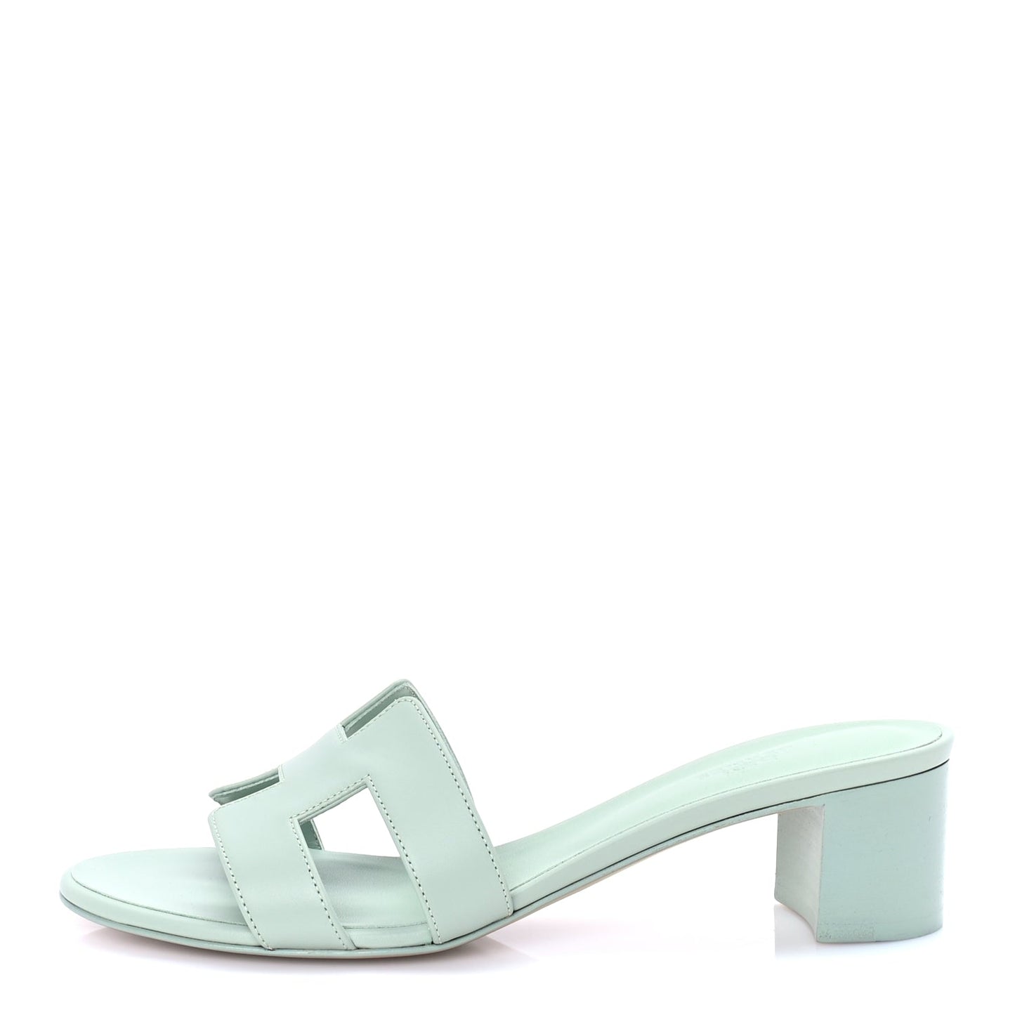 Hermes Calfskin Oasis Sandals 39.5 Vert D'eau