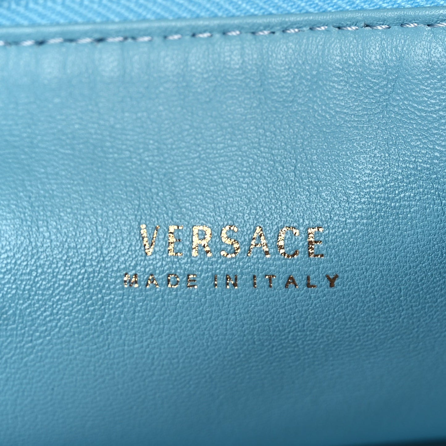 Versace Calfskin La Medusa Chain Hobo Baby Blue