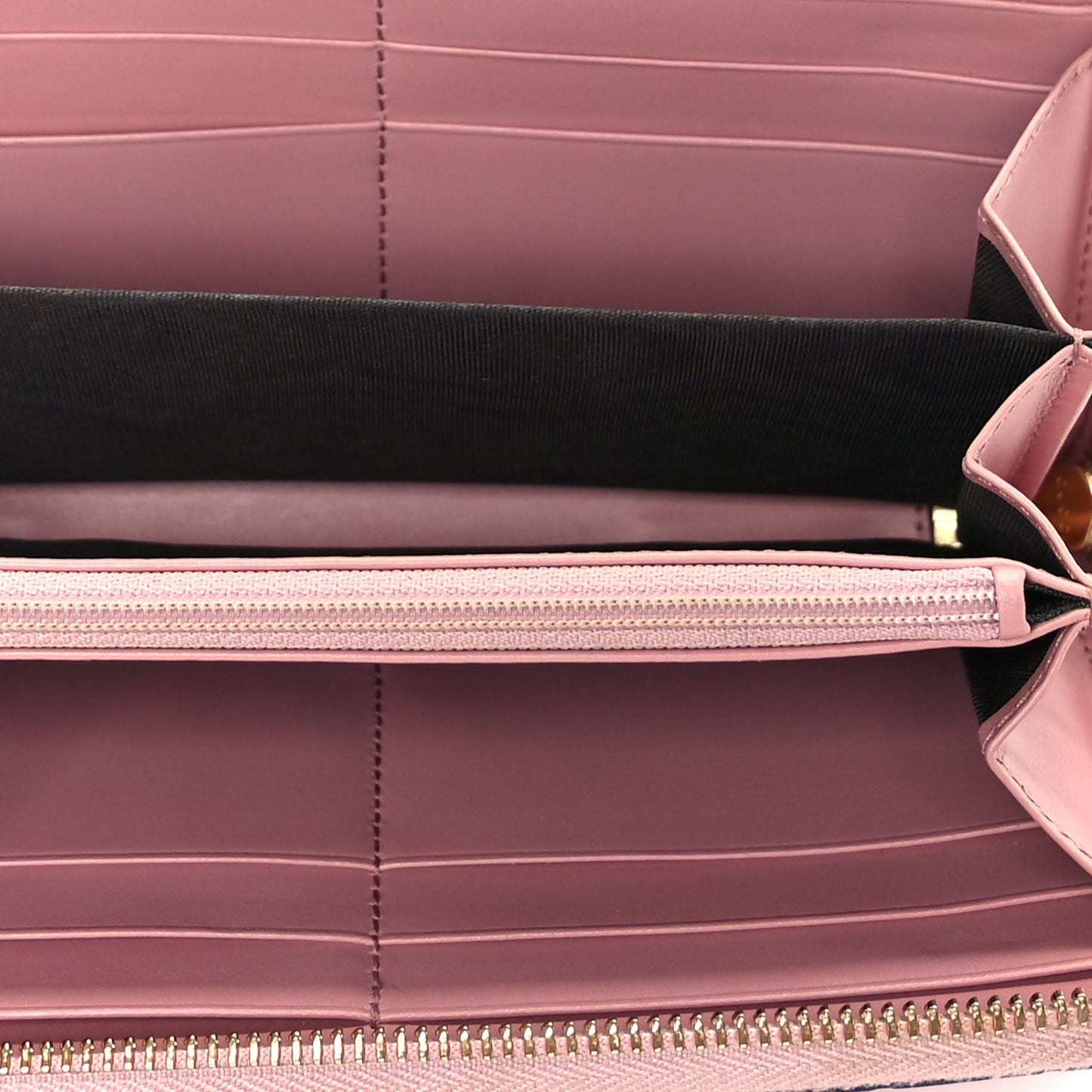Gucci Guccissima Signature Zip Around Wallet Soft Pink