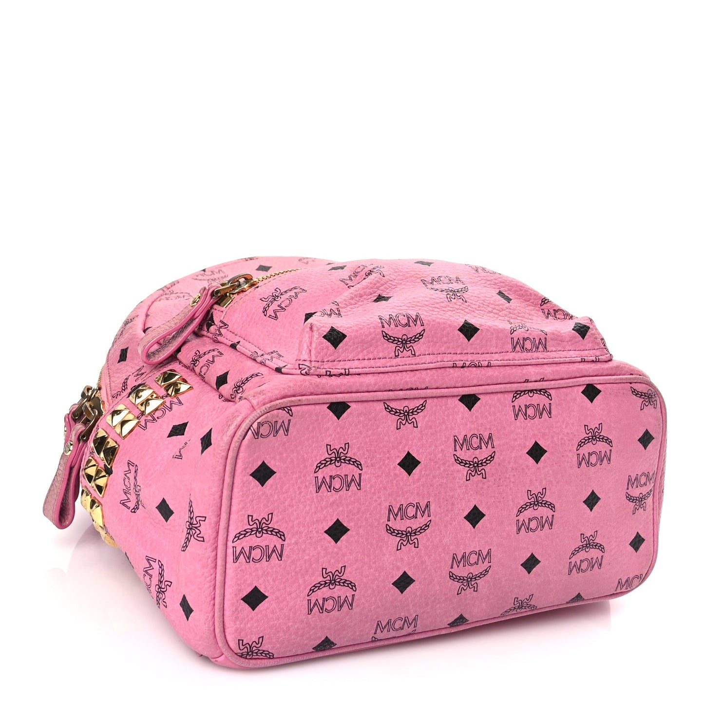 MCM Visetos Small Side Stud Stark Backpack Pink
