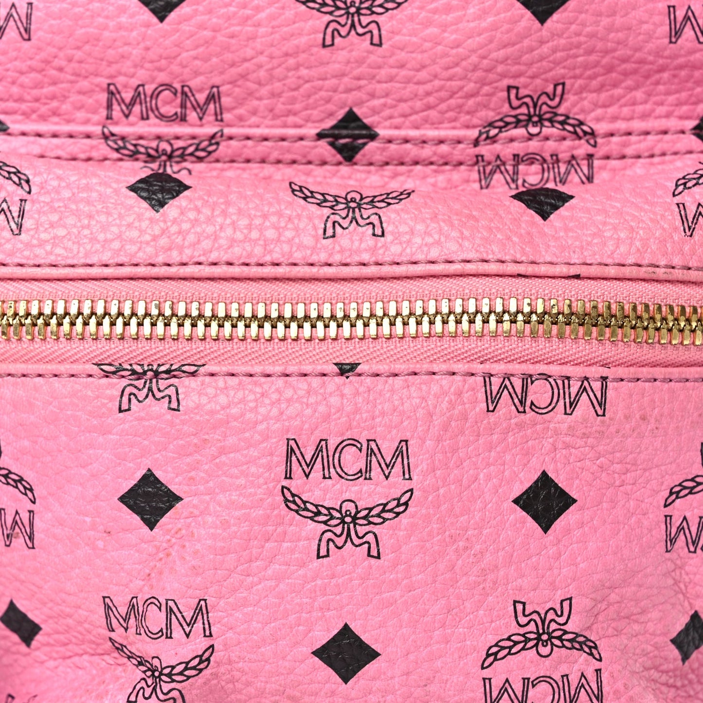 MCM Visetos Small Side Stud Stark Backpack Pink