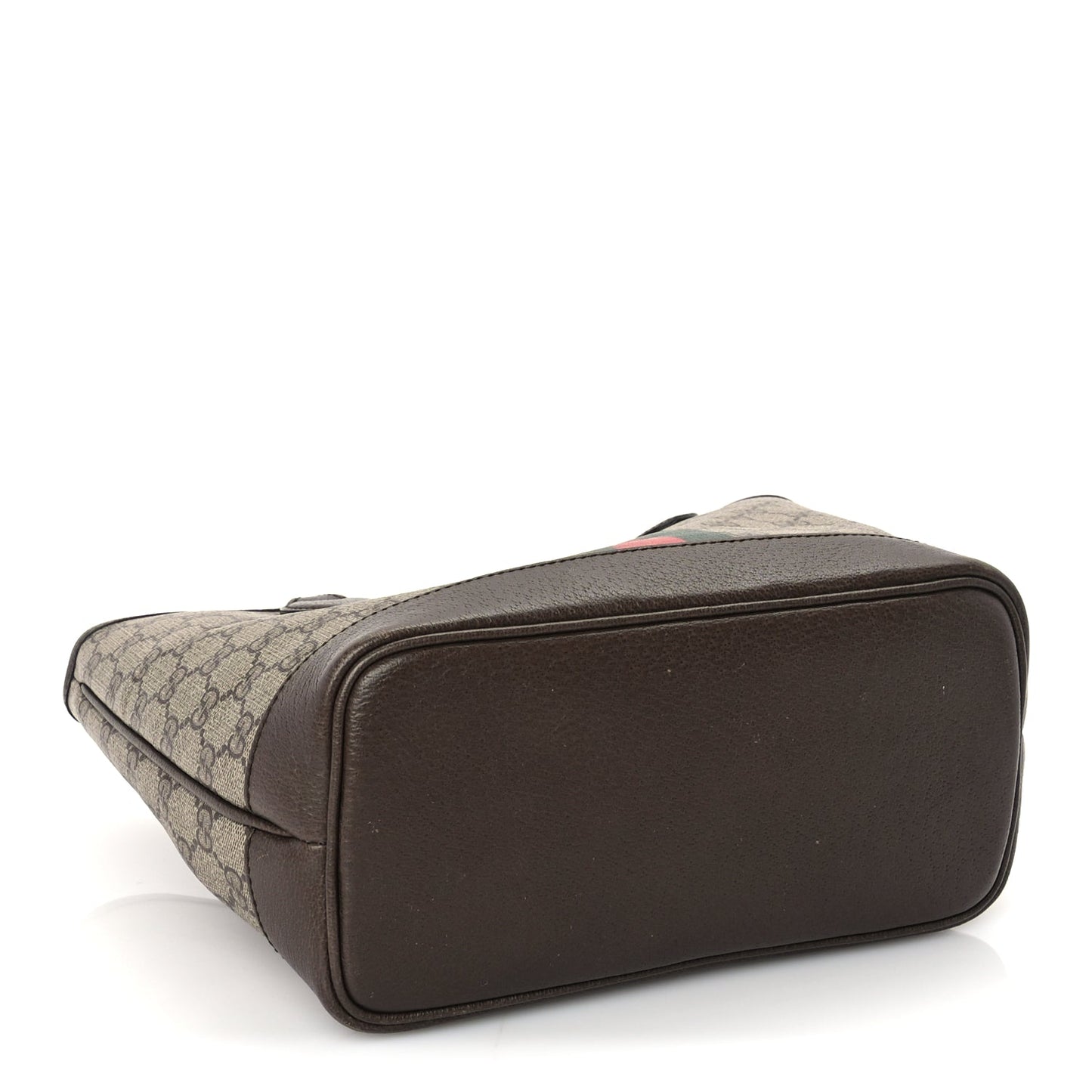 Gucci GG Supreme Monogram Textured Dollar Calfskin Web Small Ophidia Tote Beige Ebony New Acero