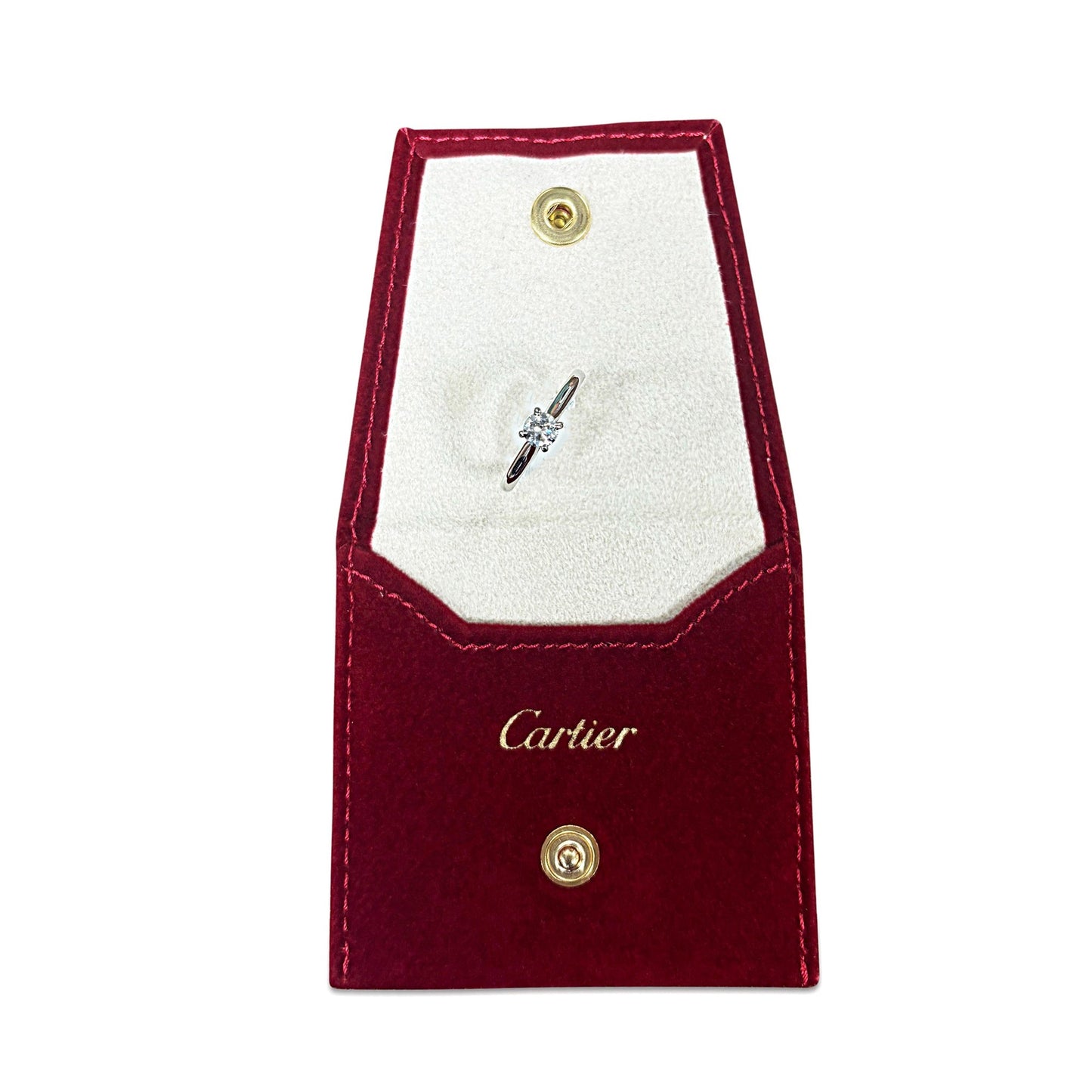 Cartier Solitaire Brilliant Cut Diamond Ring Size 53 - Platinum