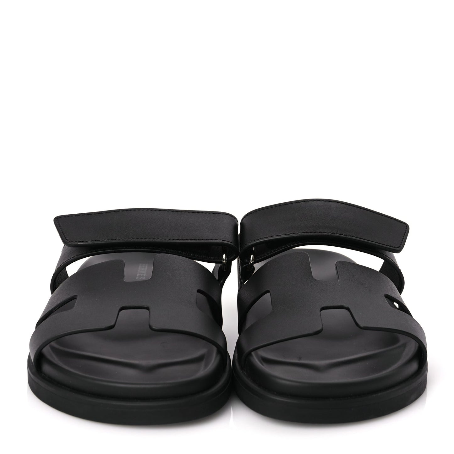 Hermes Calfskin Womens Chypre Sandals 36.5 Black