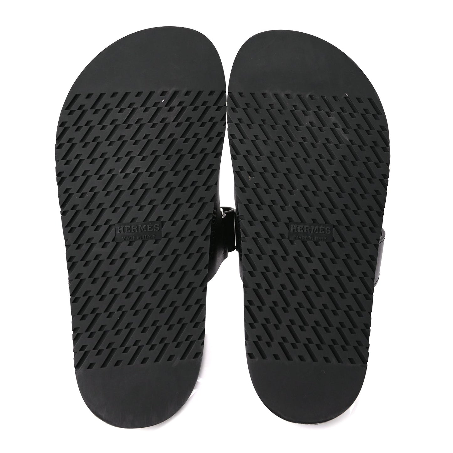 Hermes Calfskin Womens Chypre Sandals 36.5 Black