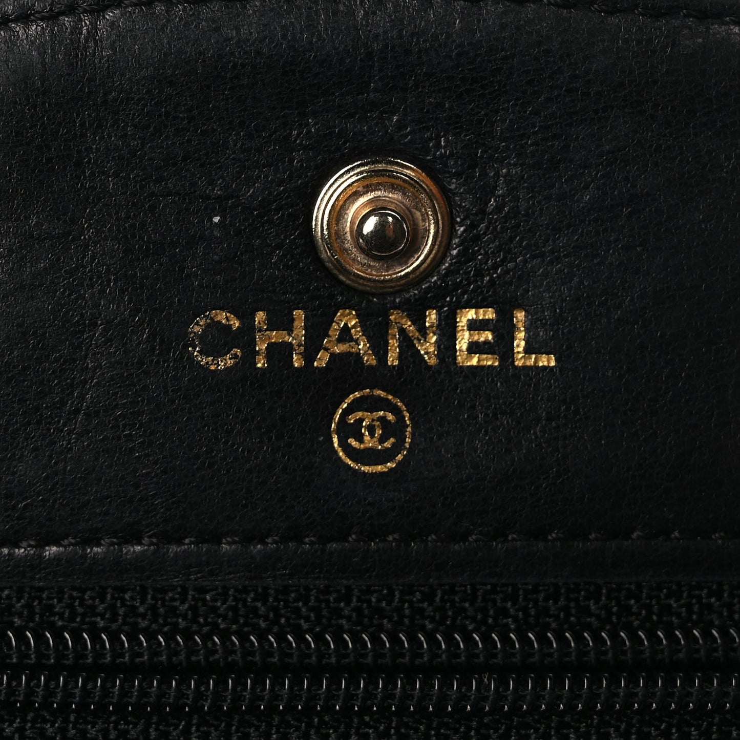 Chanel Caviar Timeless CC Wallet On Chain WOC Black
