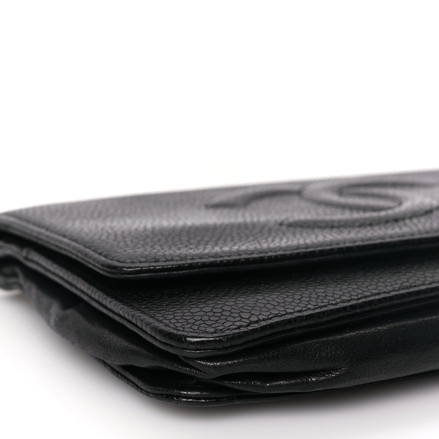 Chanel Caviar Timeless CC Wallet On Chain WOC Black