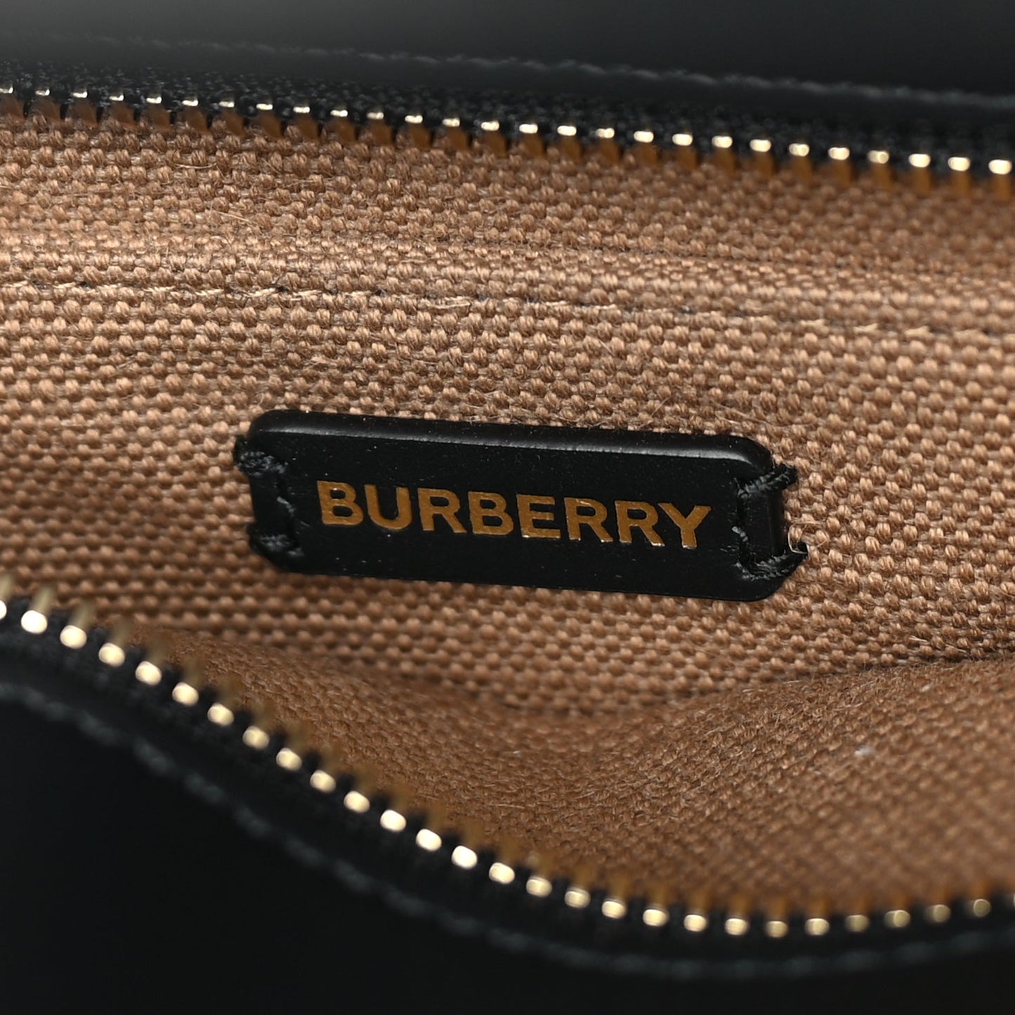 Burberry Canvas Smooth Calfskin Tote  Black Camel