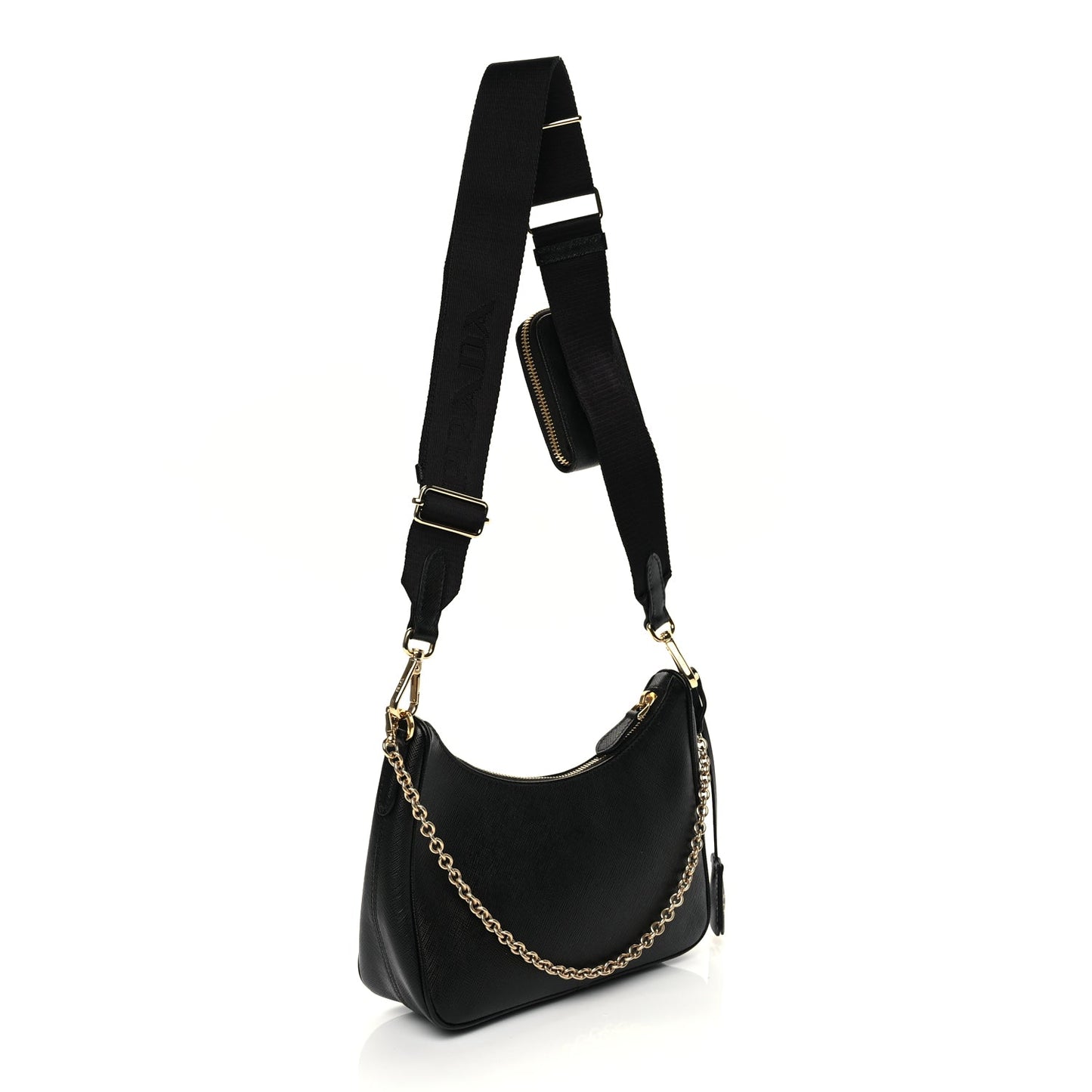 Prada Saffiano Lux Re-Edition 2005 Shoulder Bag Black