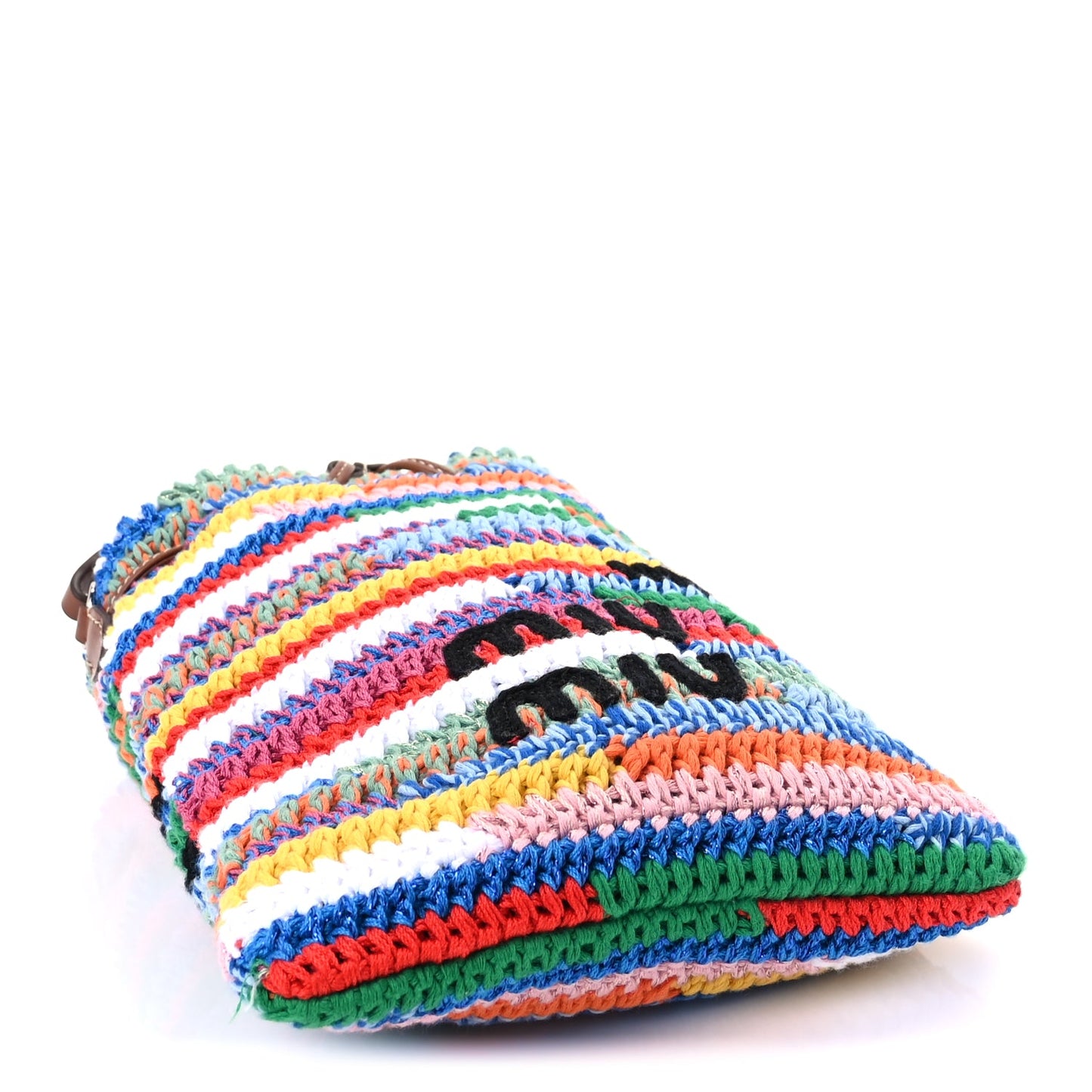 Miu Miu Fabric Crochet Drawstring Pouch  Multicolor