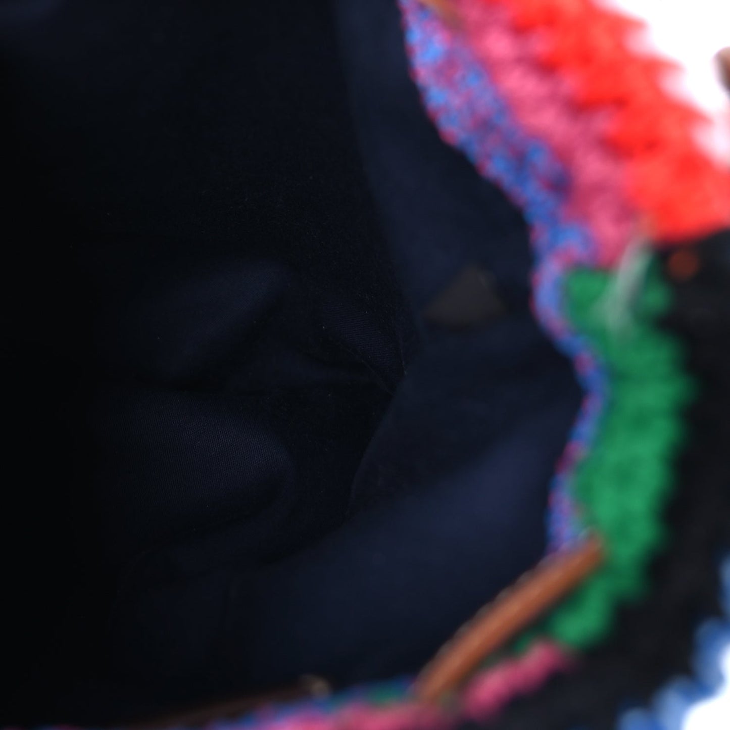 Miu Miu Fabric Crochet Drawstring Pouch  Multicolor