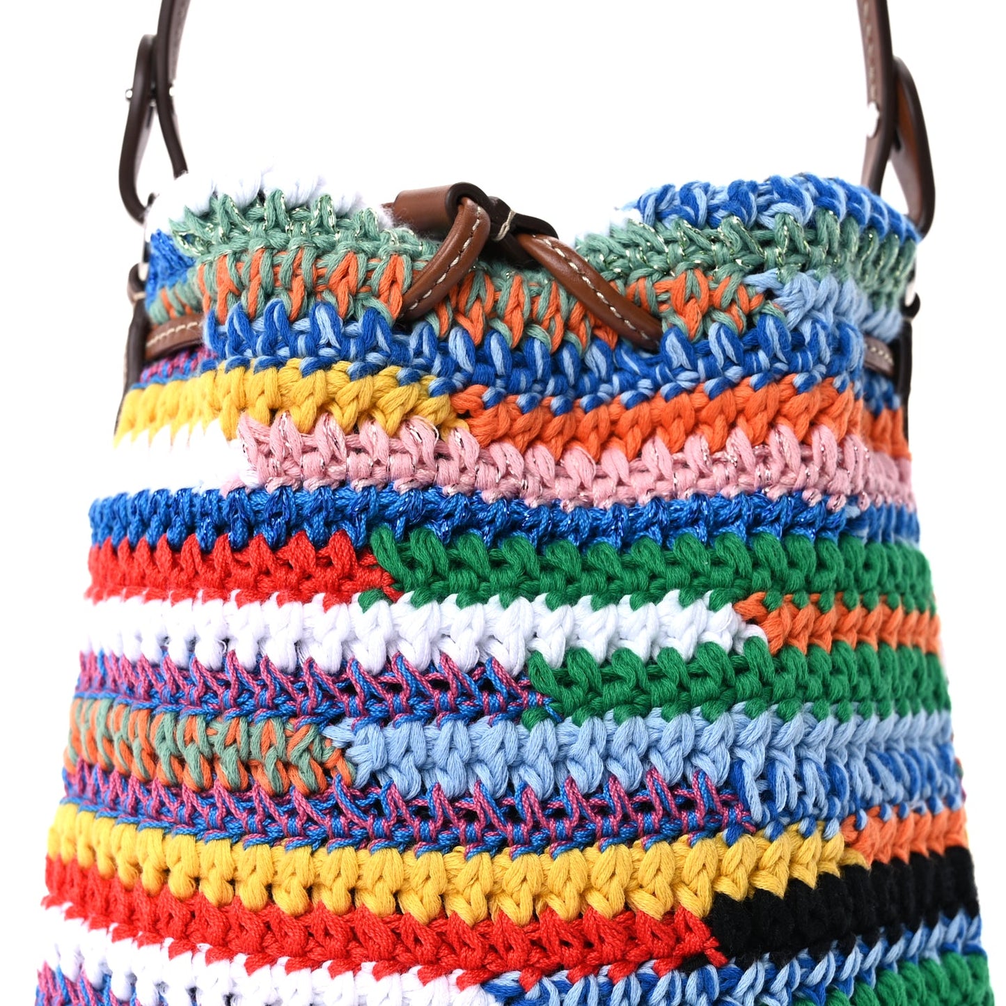 Miu Miu Fabric Crochet Drawstring Pouch  Multicolor