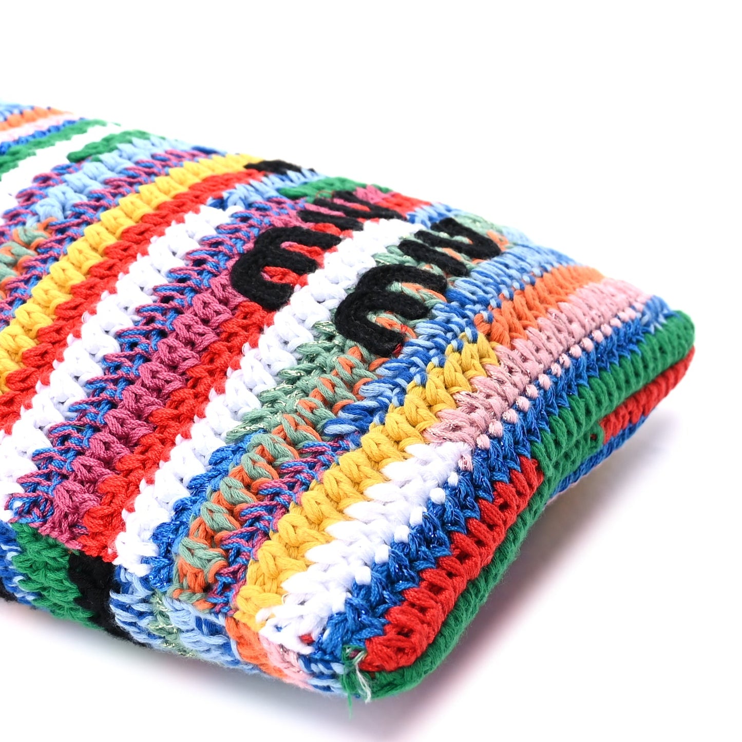 Miu Miu Fabric Crochet Drawstring Pouch  Multicolor