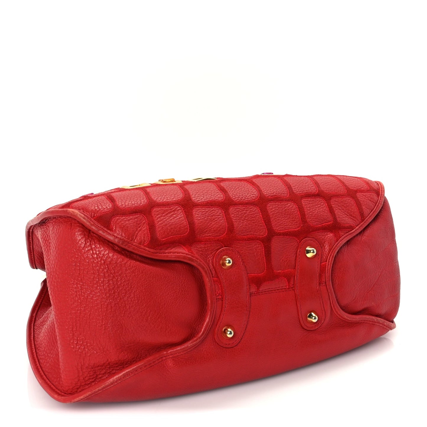 Christian Dior Calfskin Embellished 61 Tote Red