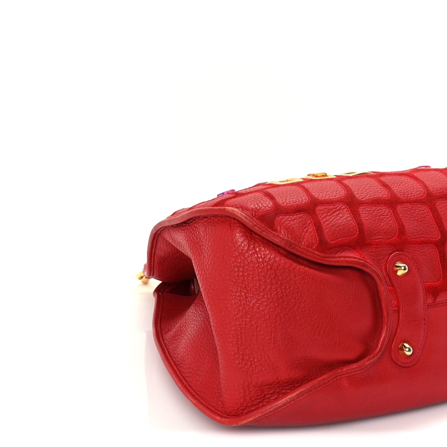 Christian Dior Calfskin Embellished 61 Tote Red