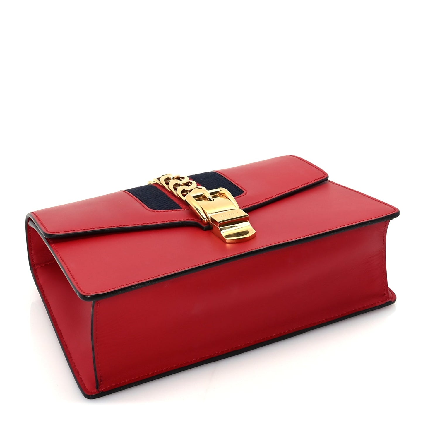 Gucci Calfskin Small Sylvie Shoulder Bag  Hibiscus Red