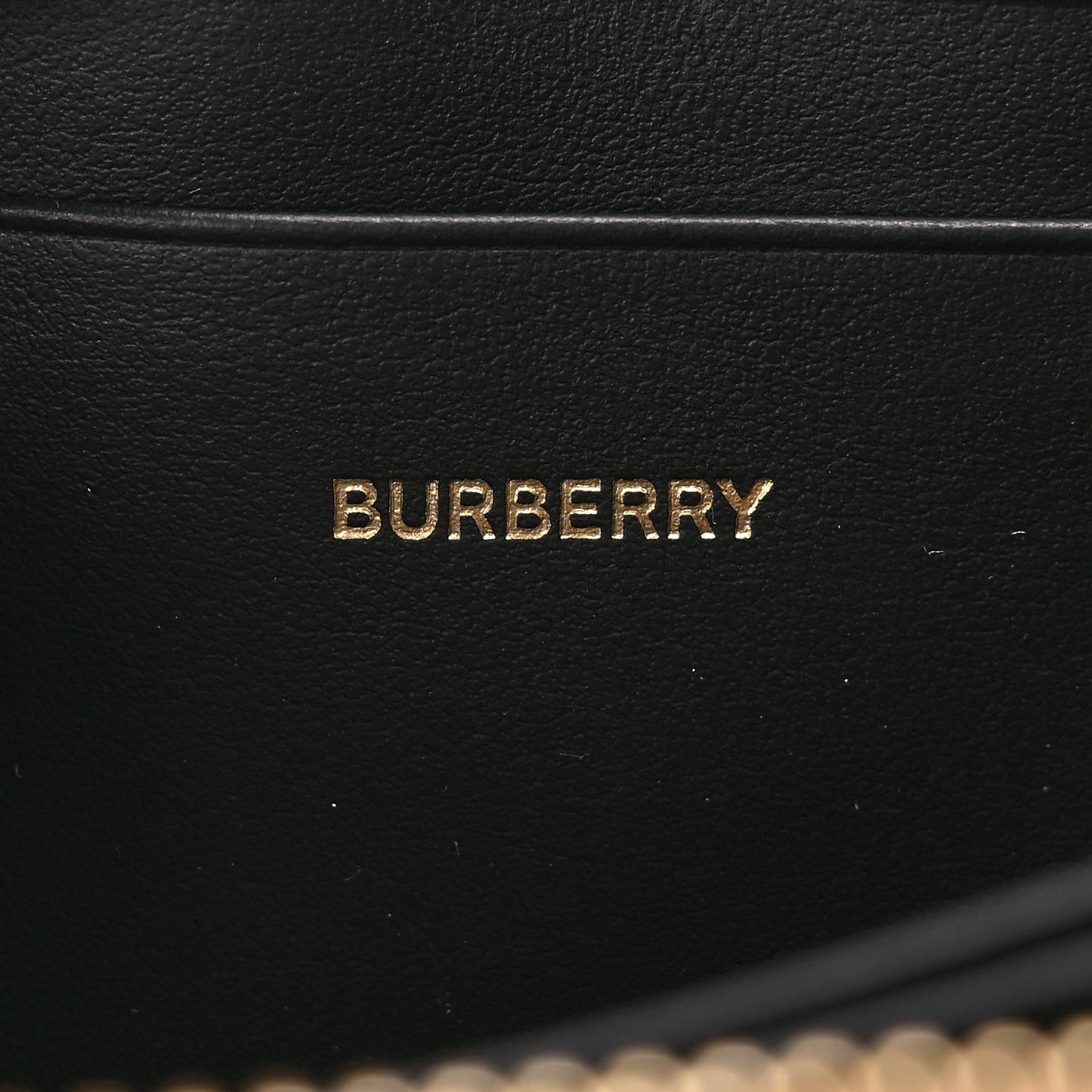 Burberry House Check Grainy Calfskin Mini Zip Around Wallet Black