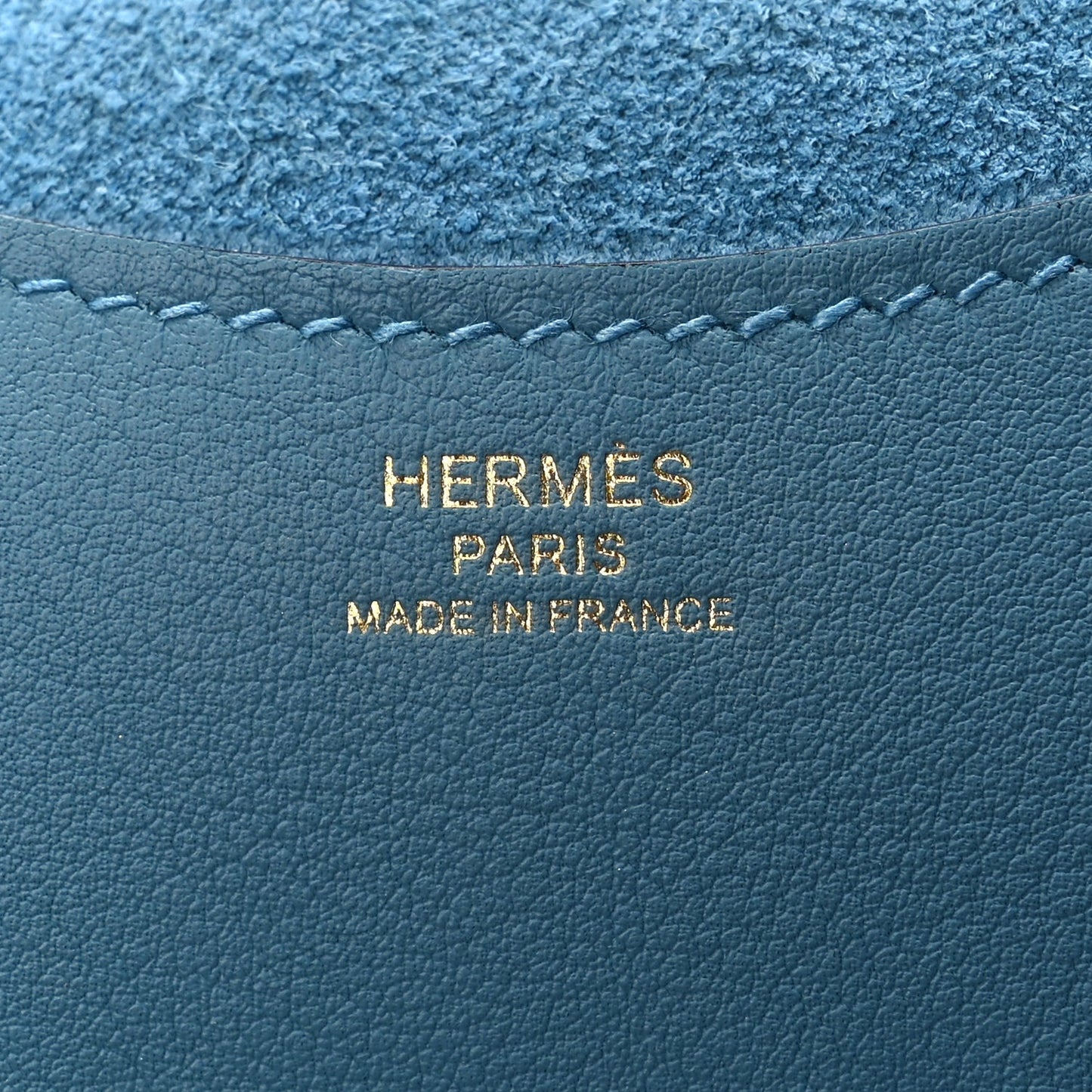Hermes Taurillon Clemence Swift In-The-Loop 18 Blue Jean