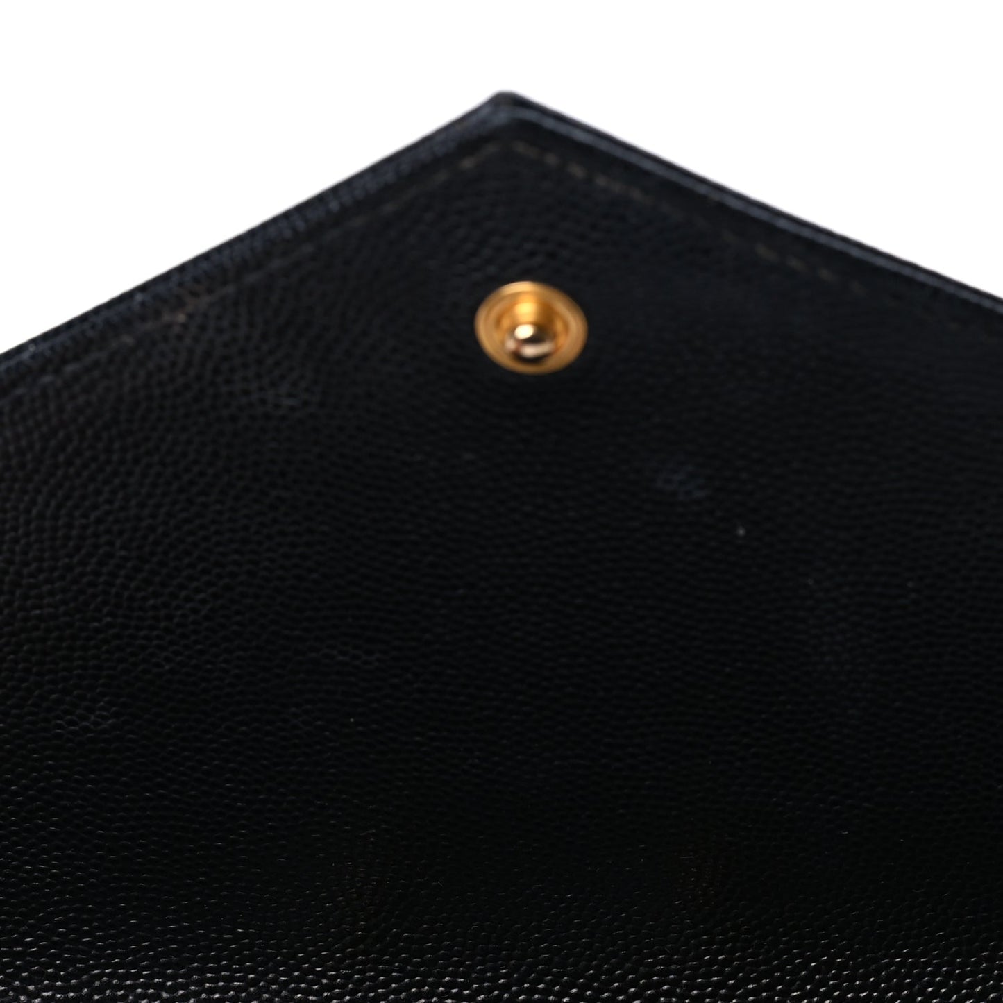 Saint Laurent Saint Laurent Grain De Poudre Matelasse Chevron Medium Monogram Chain Wallet  Black