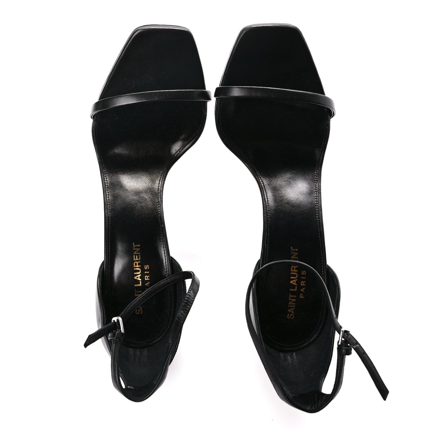 Saint Laurent Calfskin Opyum 110 Sandals Black