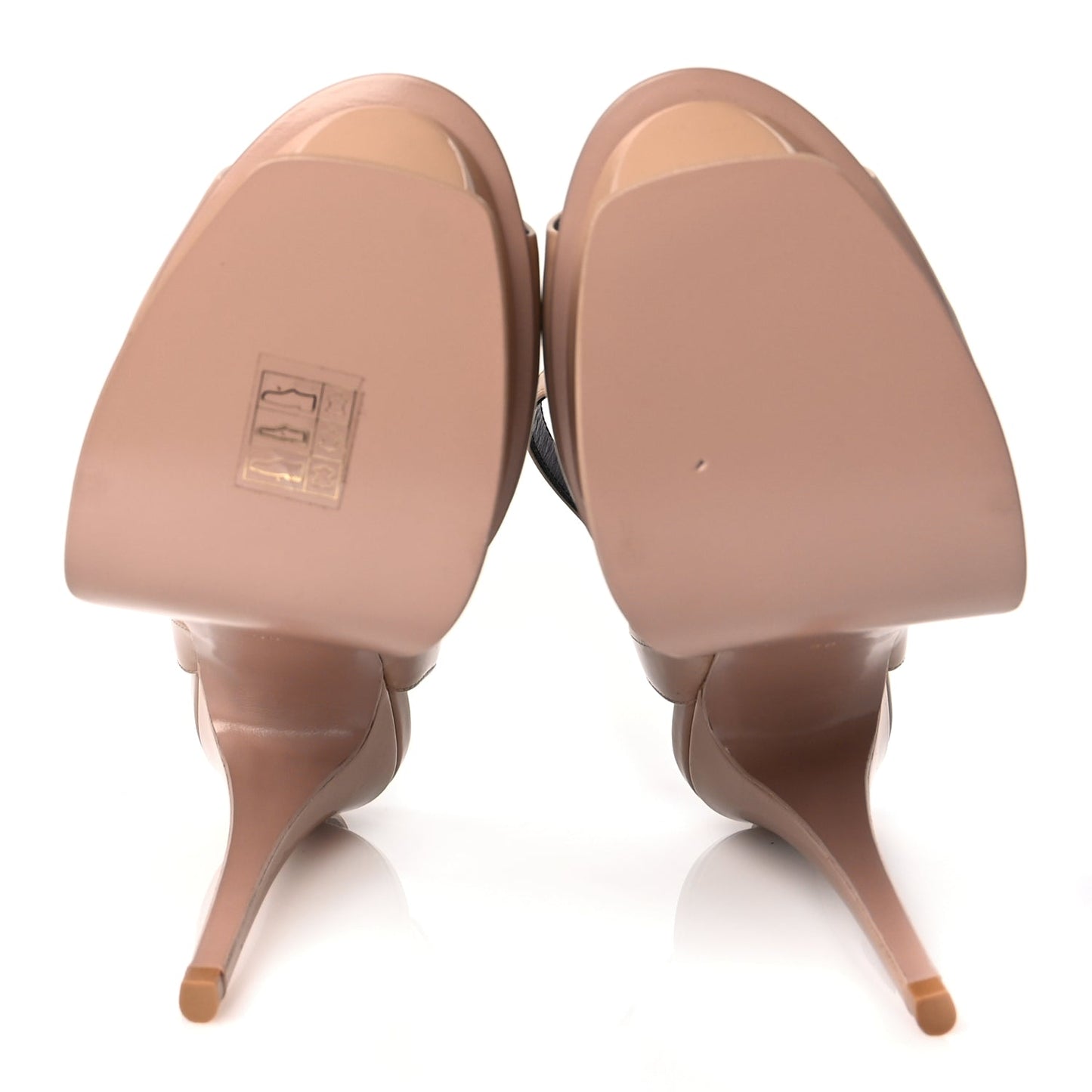 Saint Laurent Patent Tribute Lips Platform Sandals 38 Nude