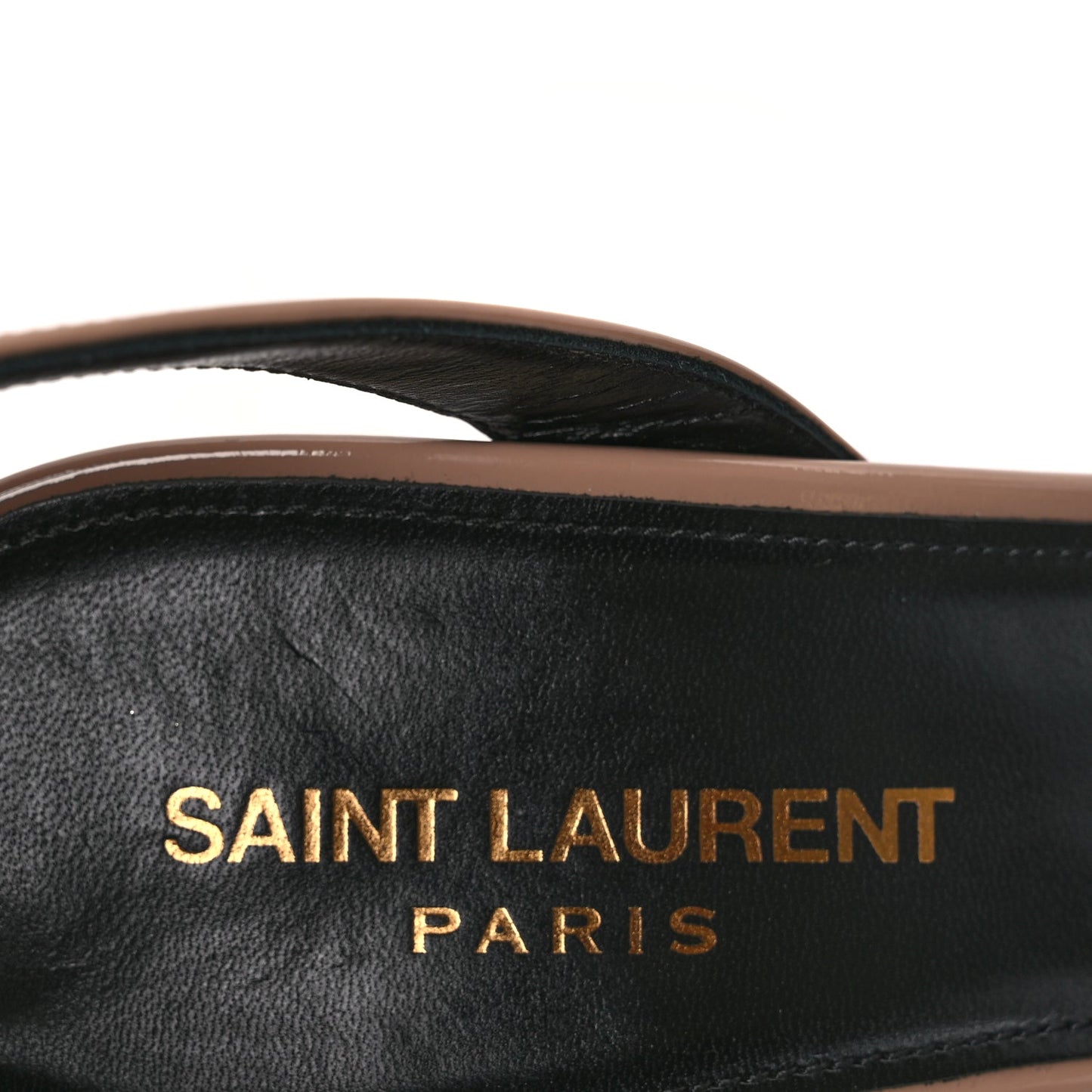 Saint Laurent Patent Tribute Lips Platform Sandals 38 Nude