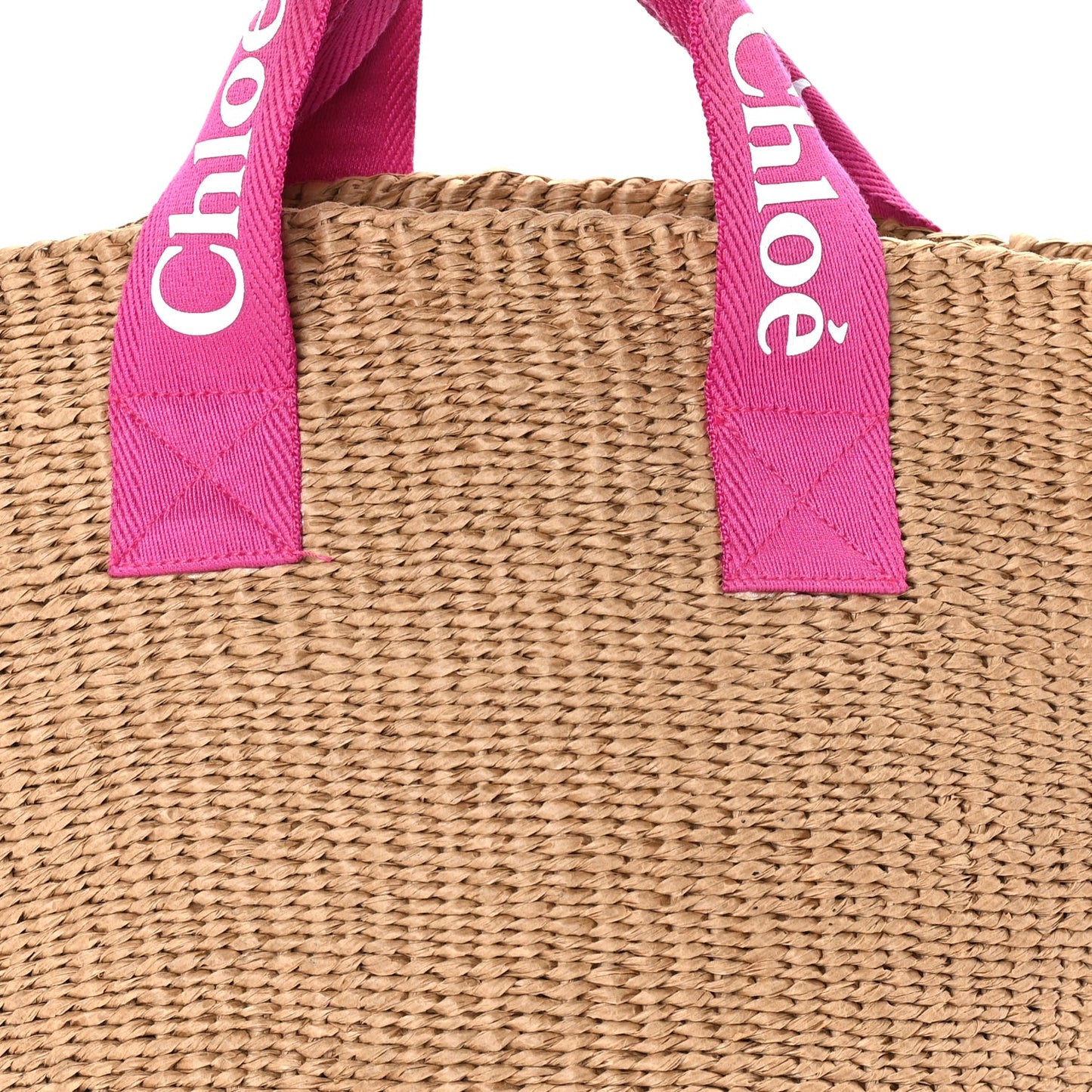 Chloe X MIFUKO Raffia Basket Bag Pink