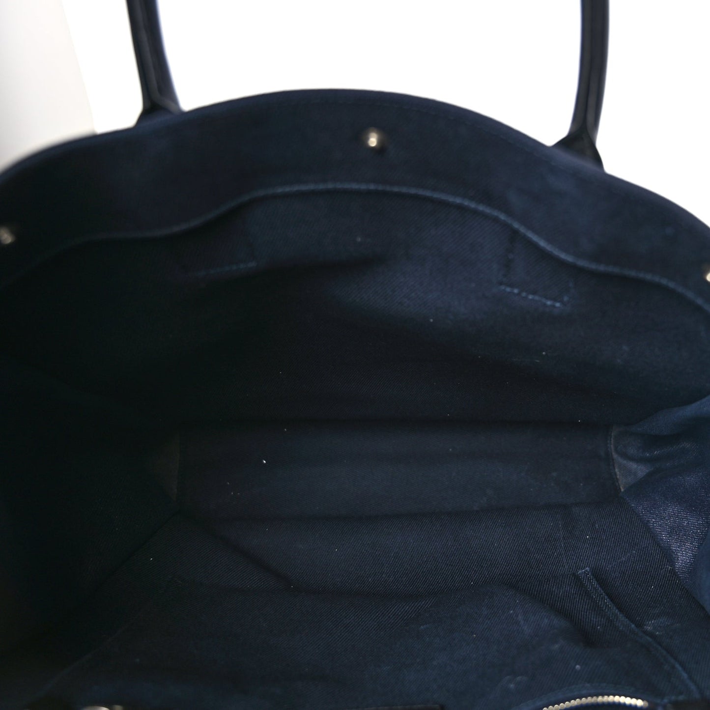 Saint Laurent Canvas Calfskin Rive Gauche North South Noe Tote Navy Black