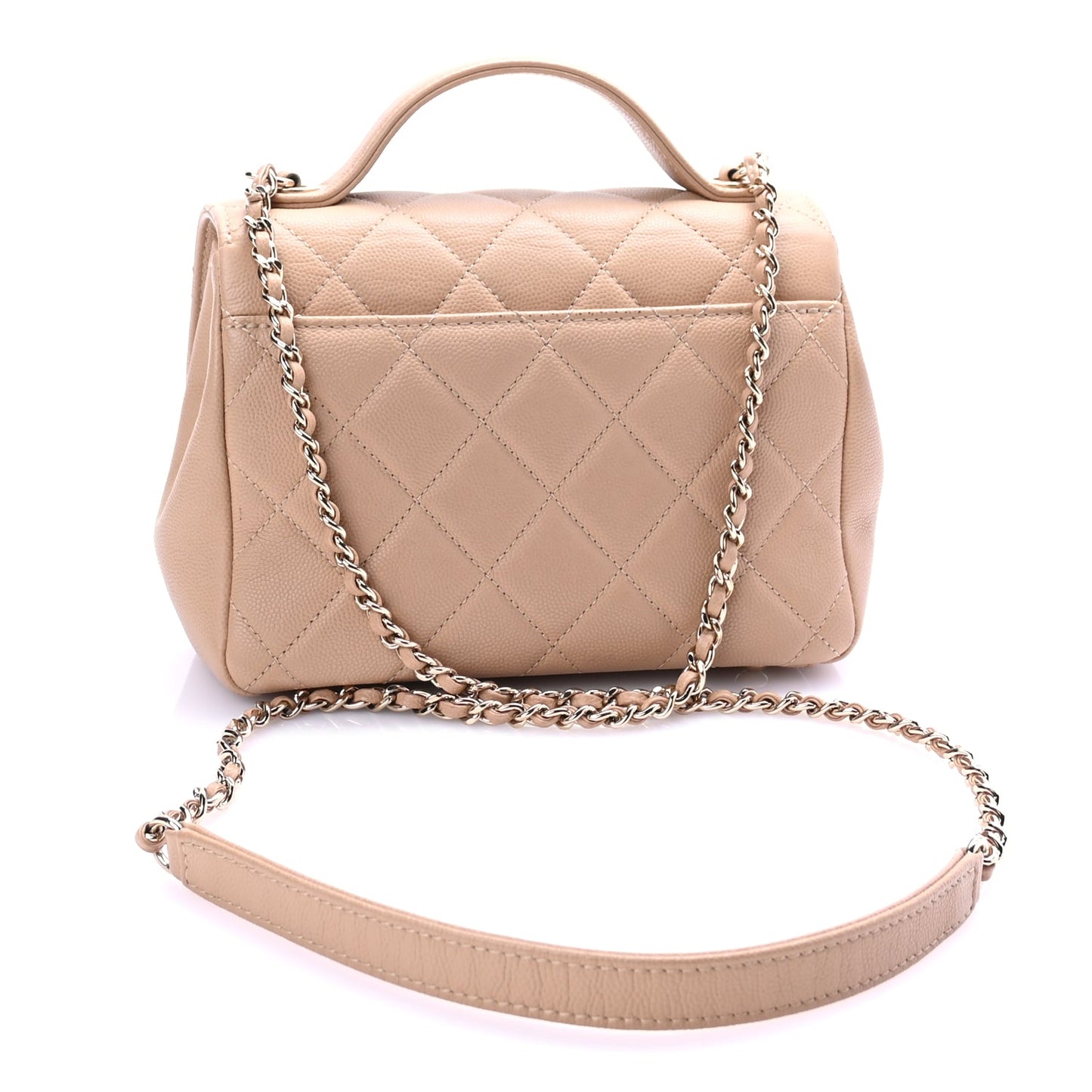 Chanel Caviar Quilted Small Business Affinity Flap Beige
