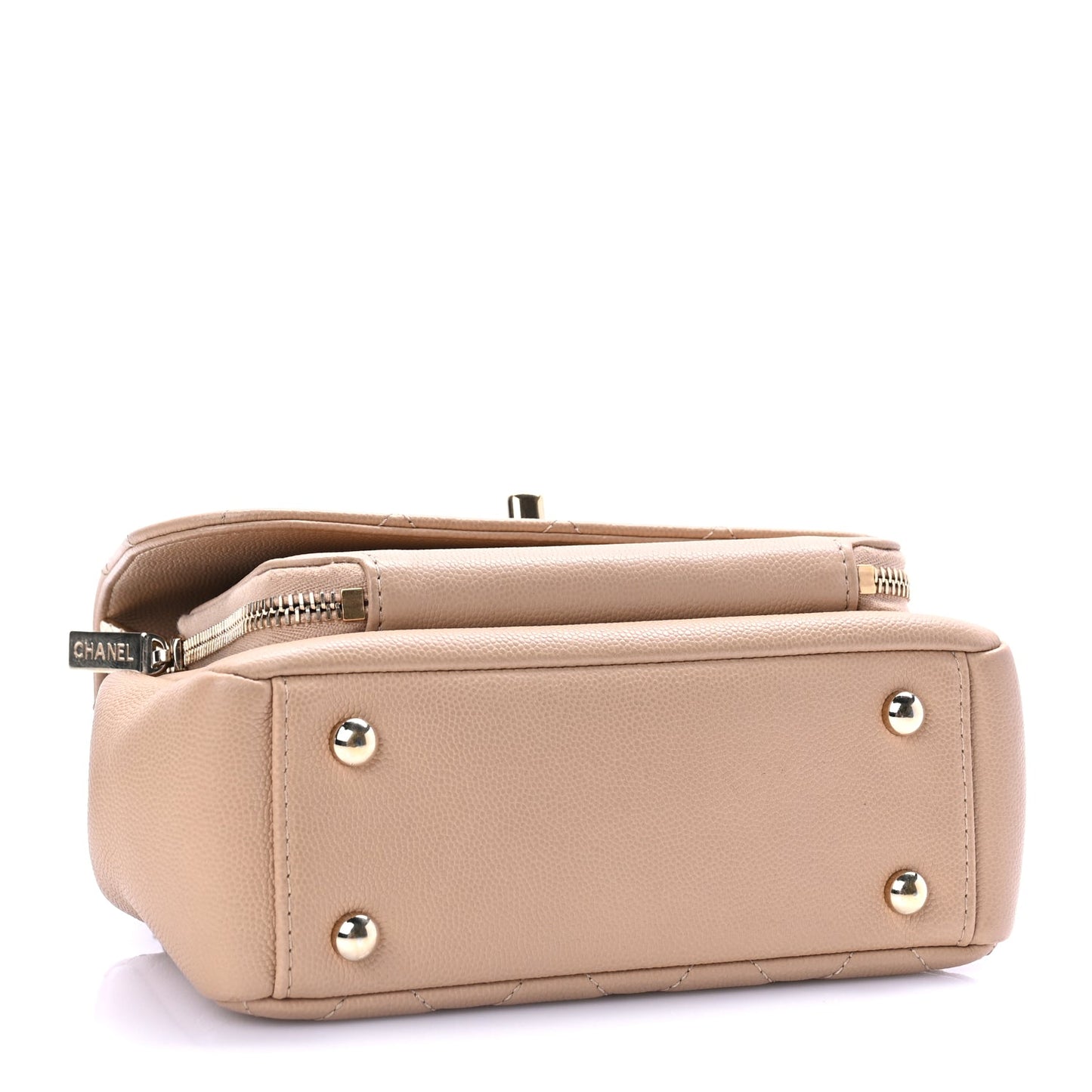 Chanel Caviar Quilted Small Business Affinity Flap Beige