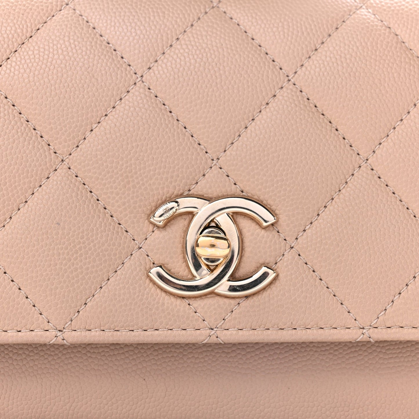 Chanel Caviar Quilted Small Business Affinity Flap Beige