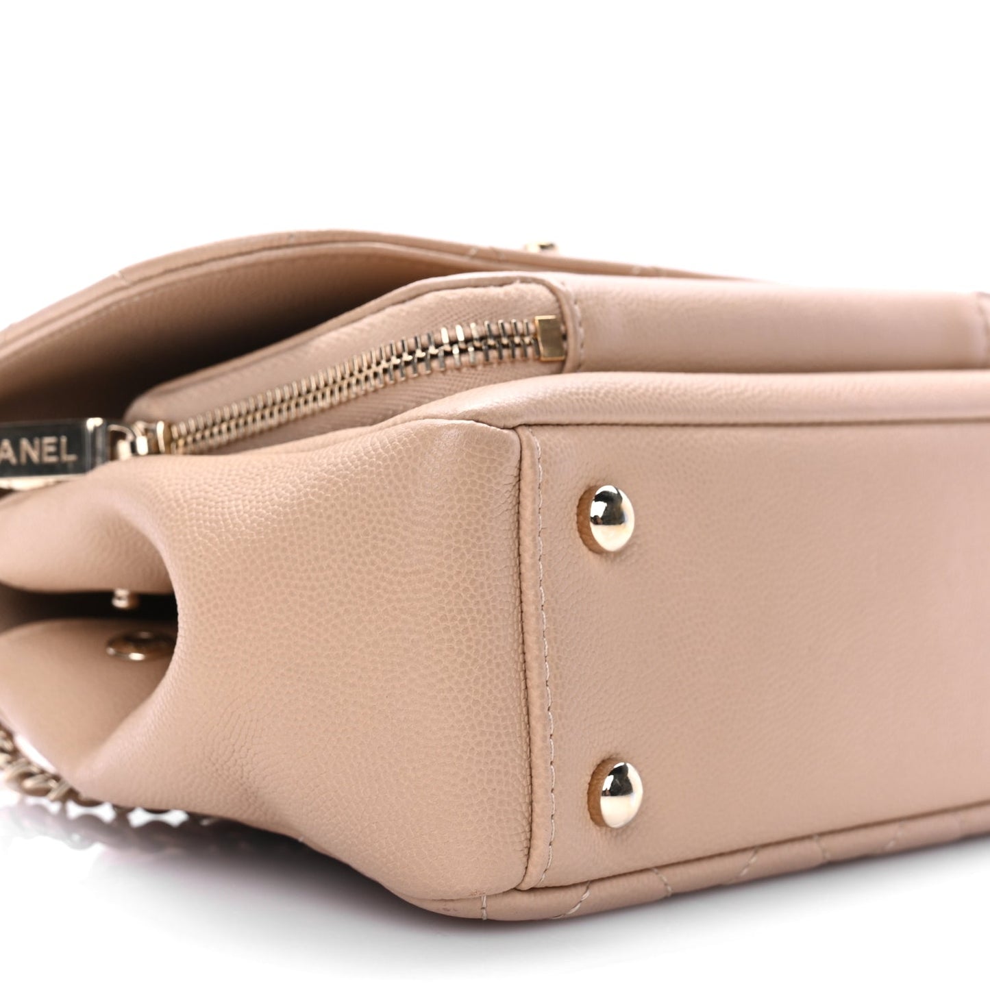 Chanel Caviar Quilted Small Business Affinity Flap Beige
