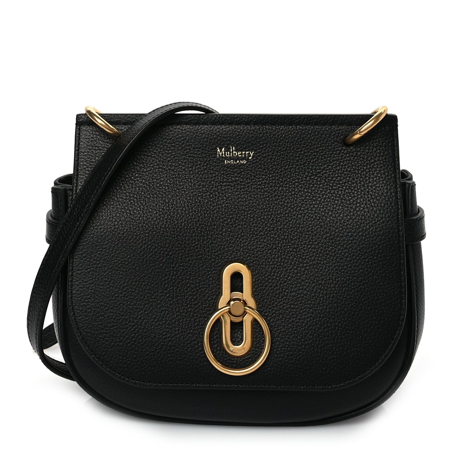 Mulberry Small Classic Grain Calfskin Small Amberley Satchel Black